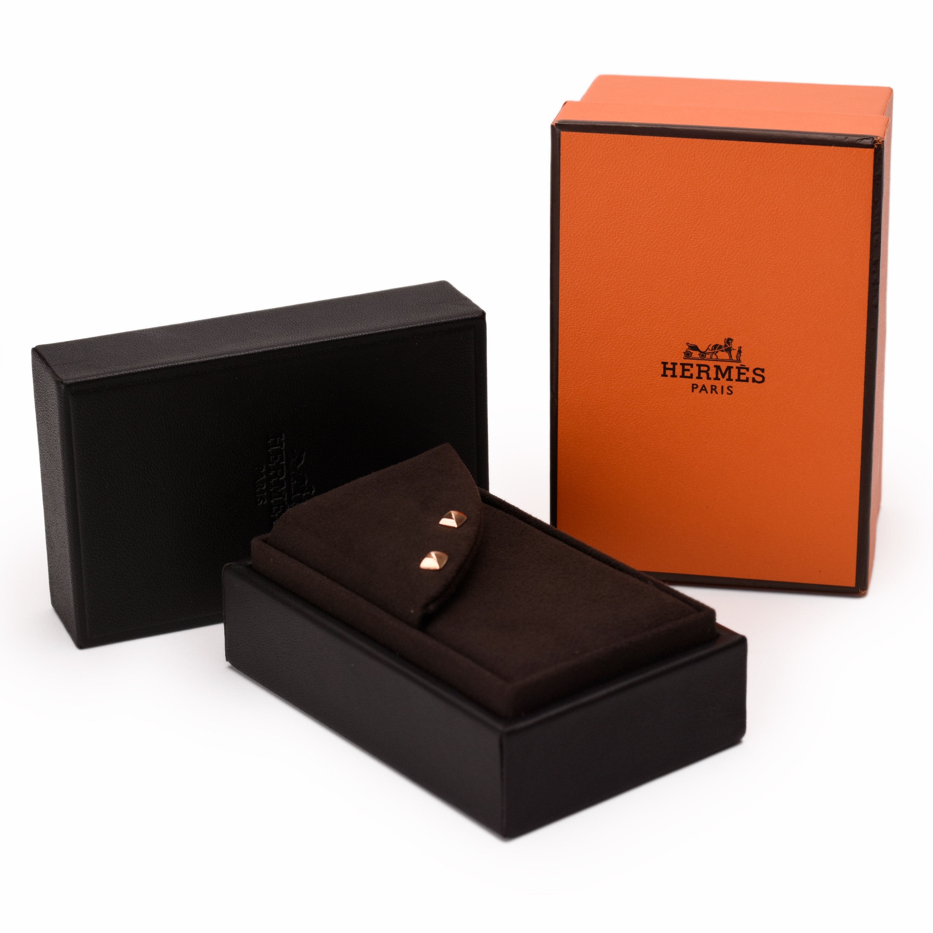 Hermès Clou d'H Stud Earrings RGHW