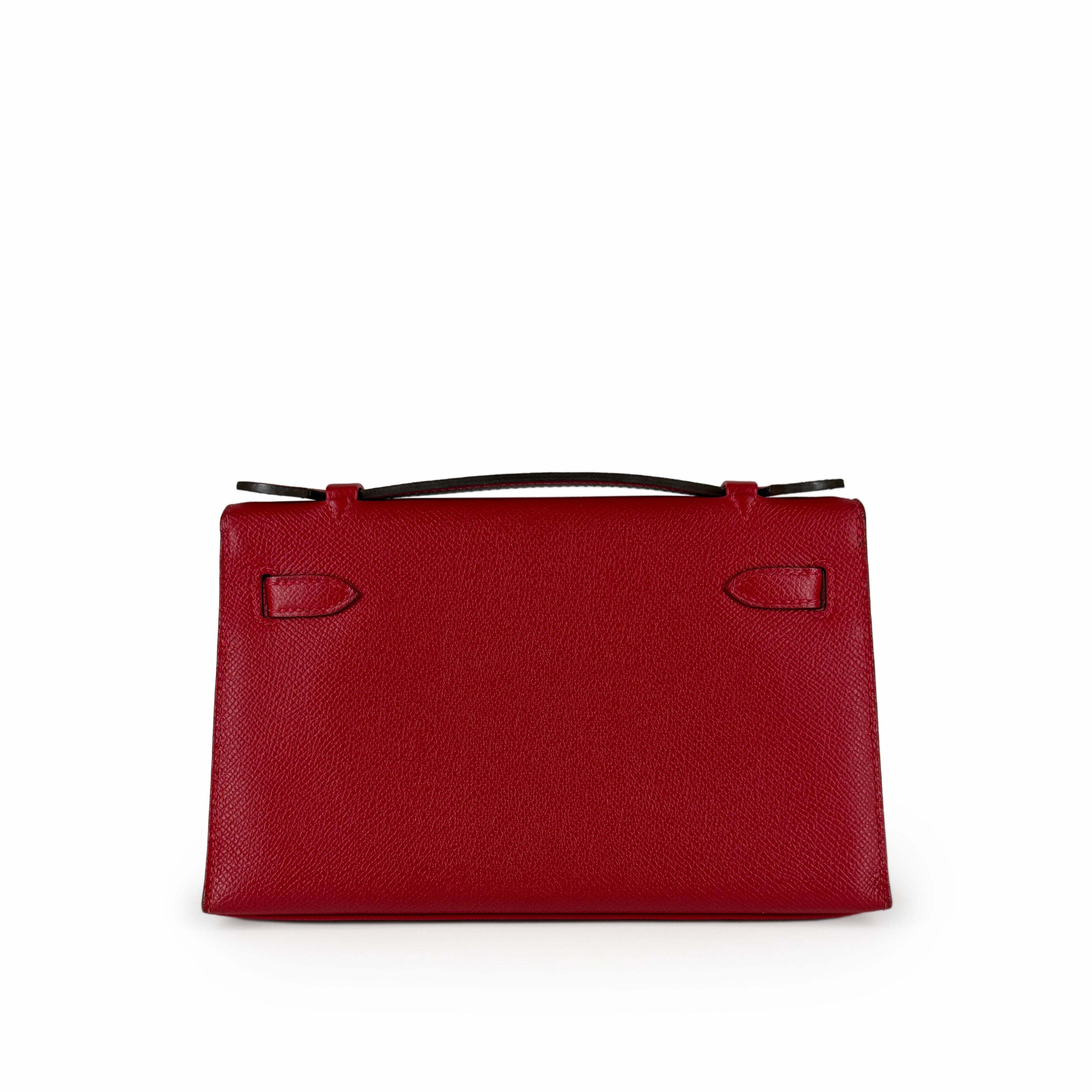 Hermès Kelly Pochette Rouge Casaque Epsom PHW