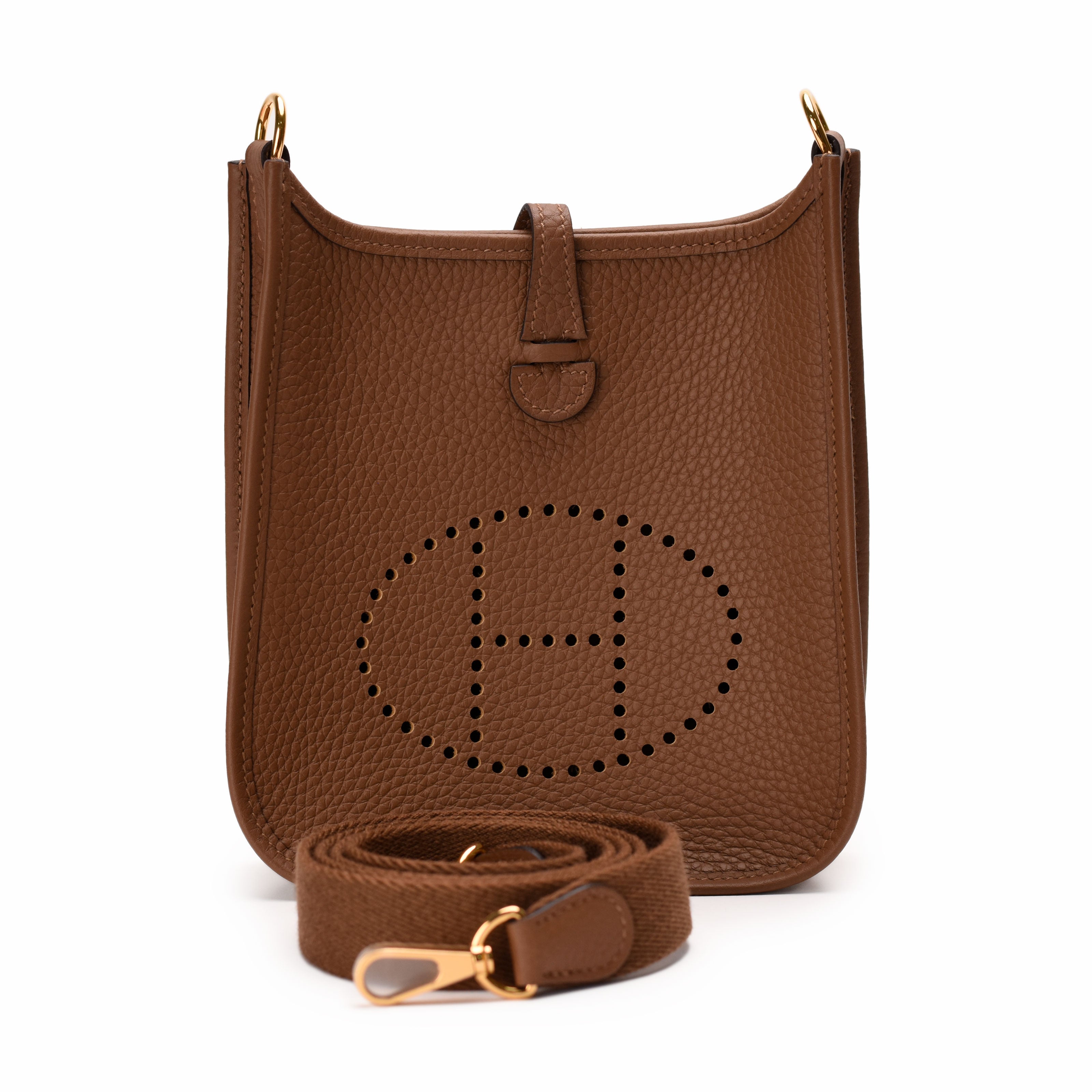 Hermès Mini Evelyne Beige De Weimar Clemence GHW
