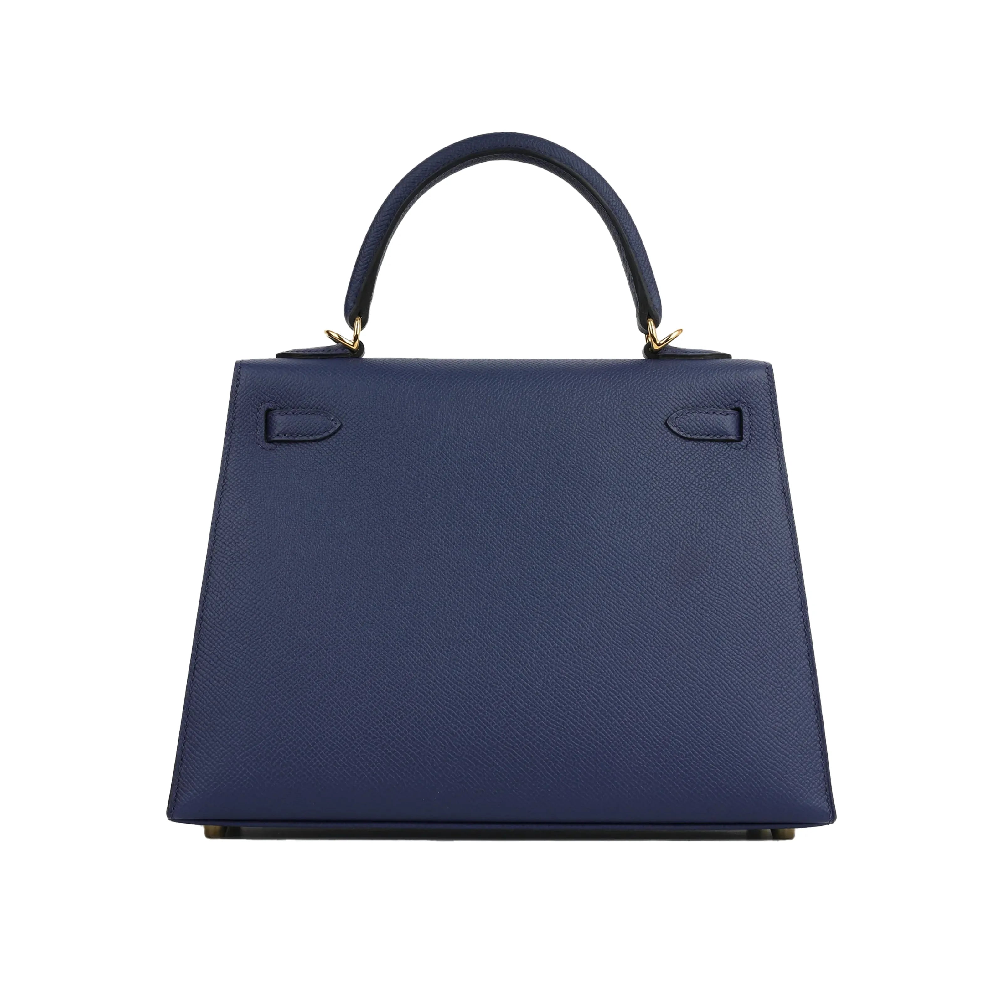 Hermès Kelly Sellier 25 Bleu Epsom GHW