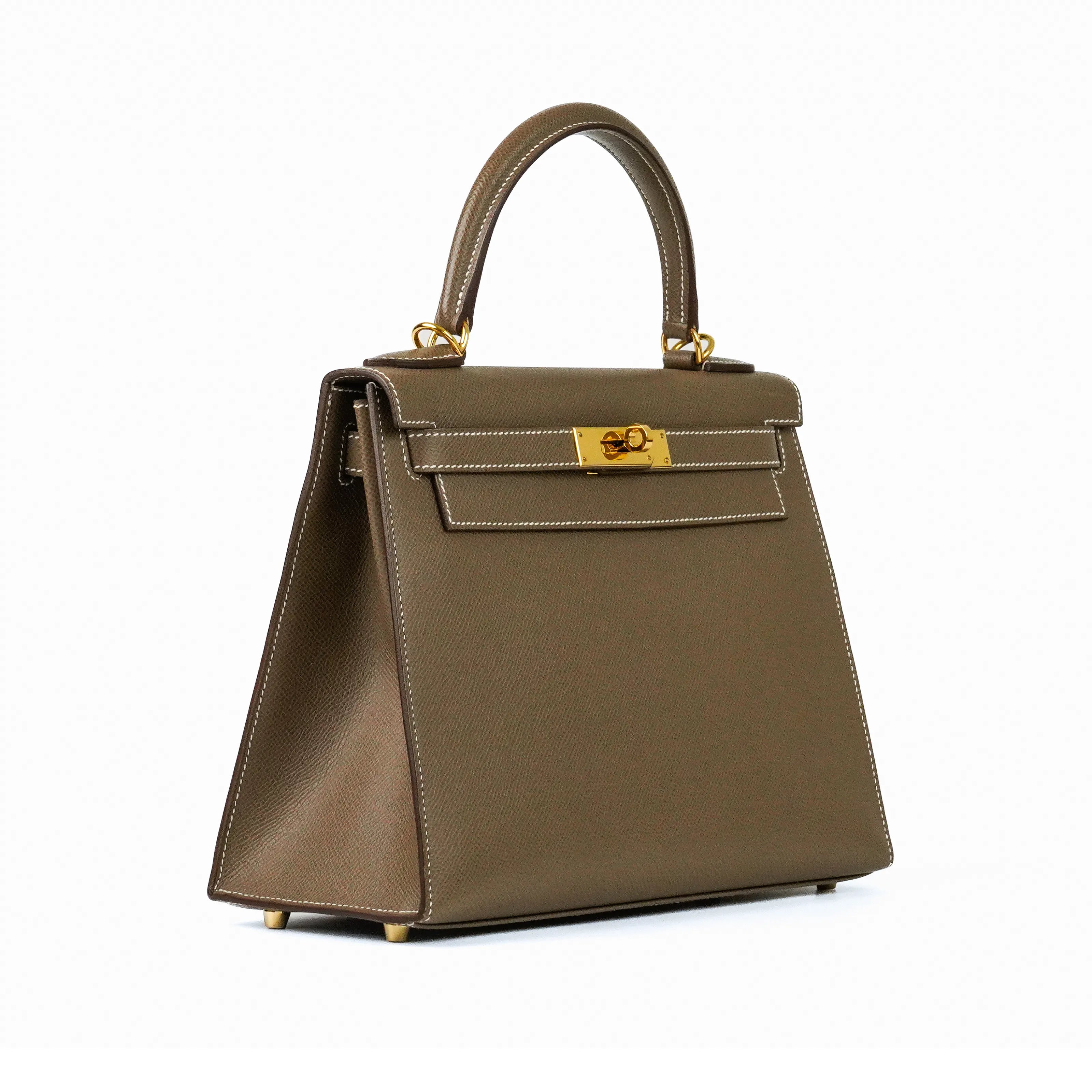 Hermès Kelly Sellier 28 Etoupe GHW