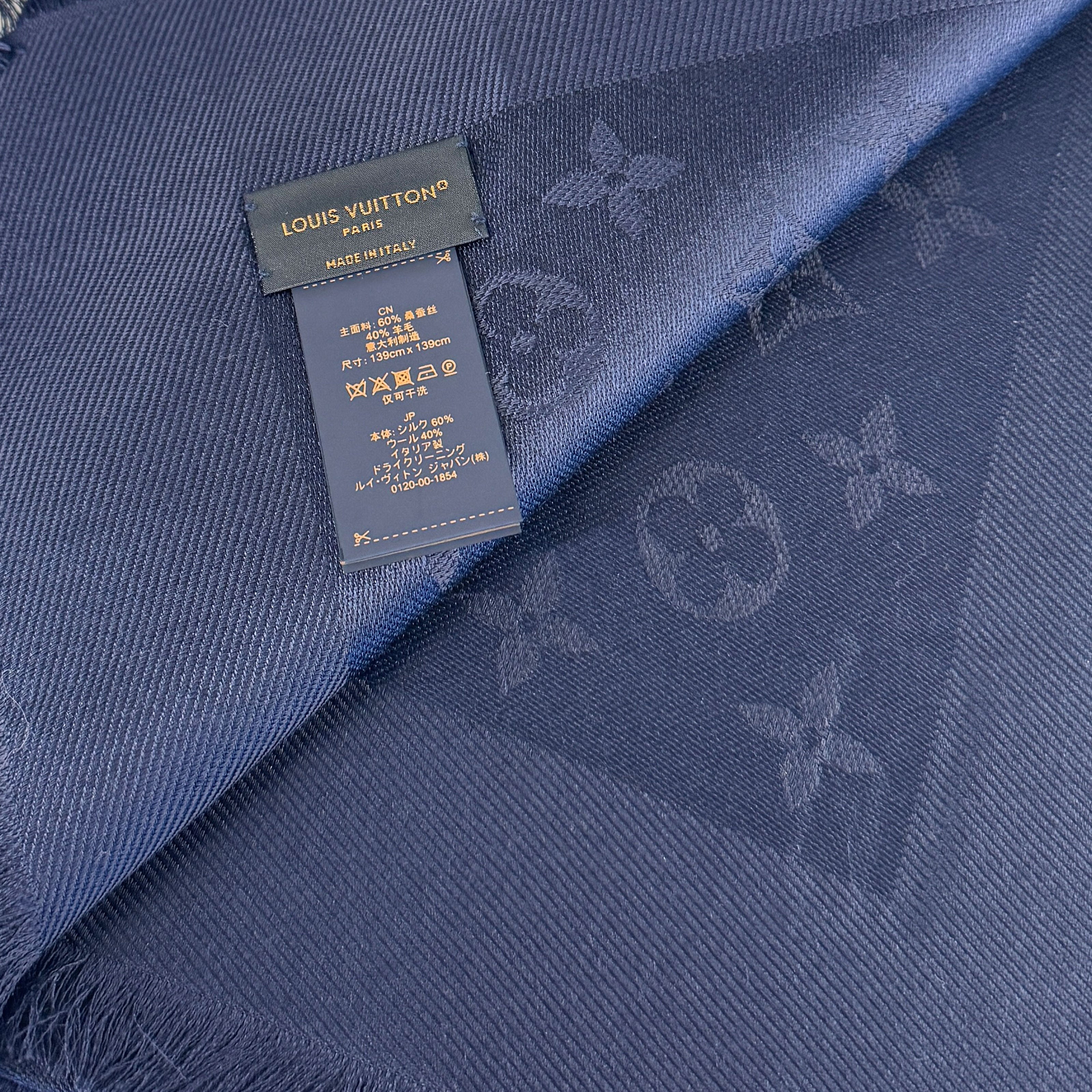 Louis Vuitton Monogram Shawl Navy Blue