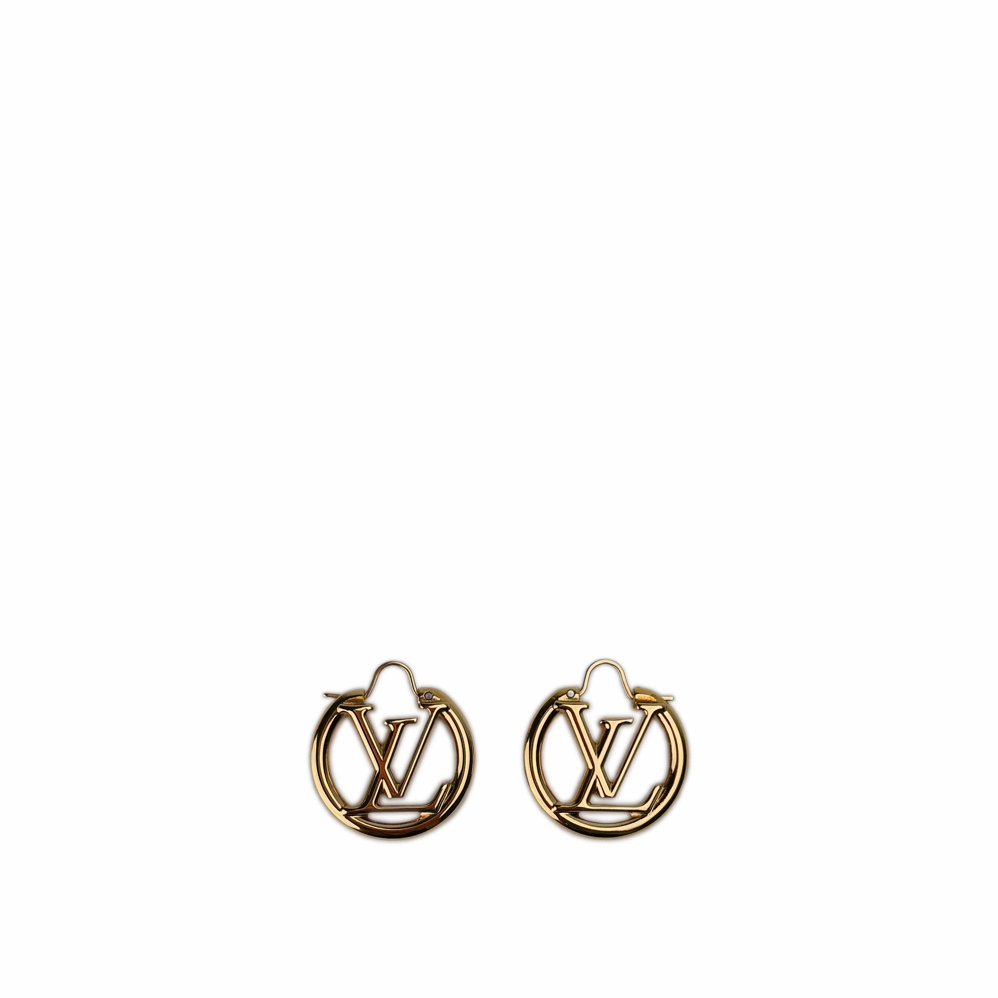 Louis Vuitton Louise PM Gold Hoop Earrings