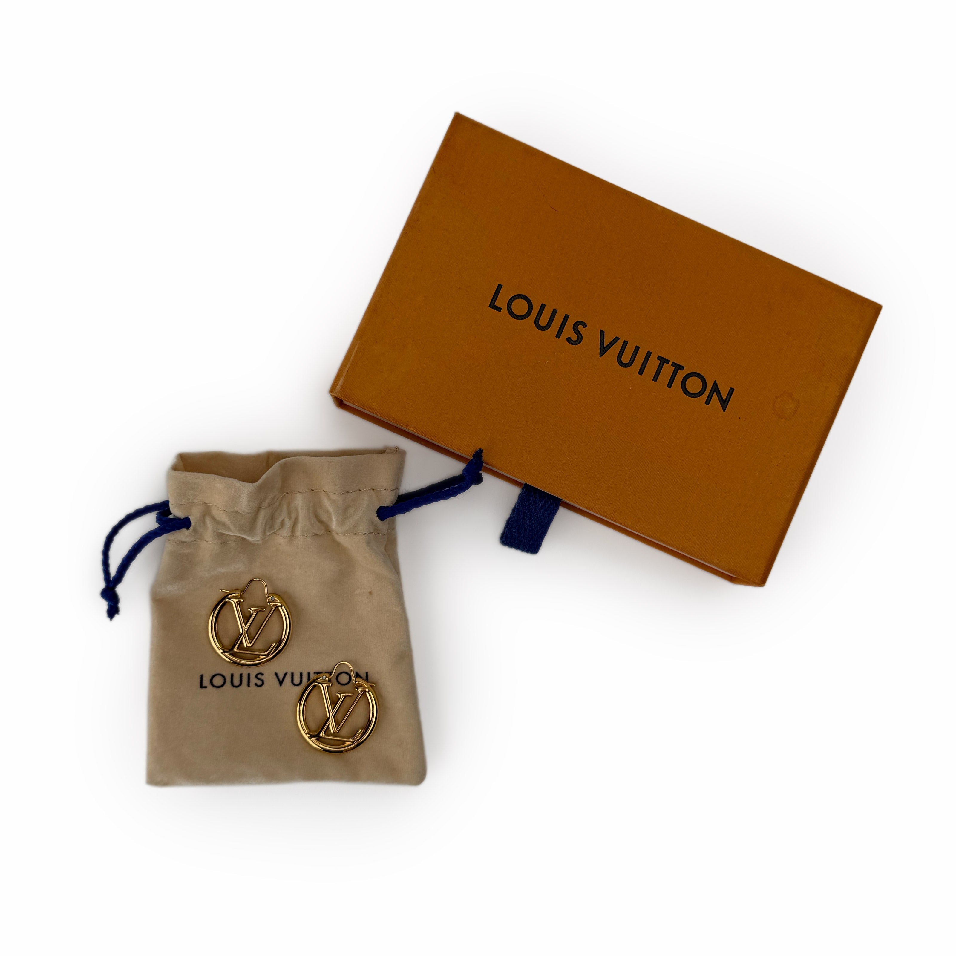 Louis Vuitton Louise PM Gold Hoop Earrings