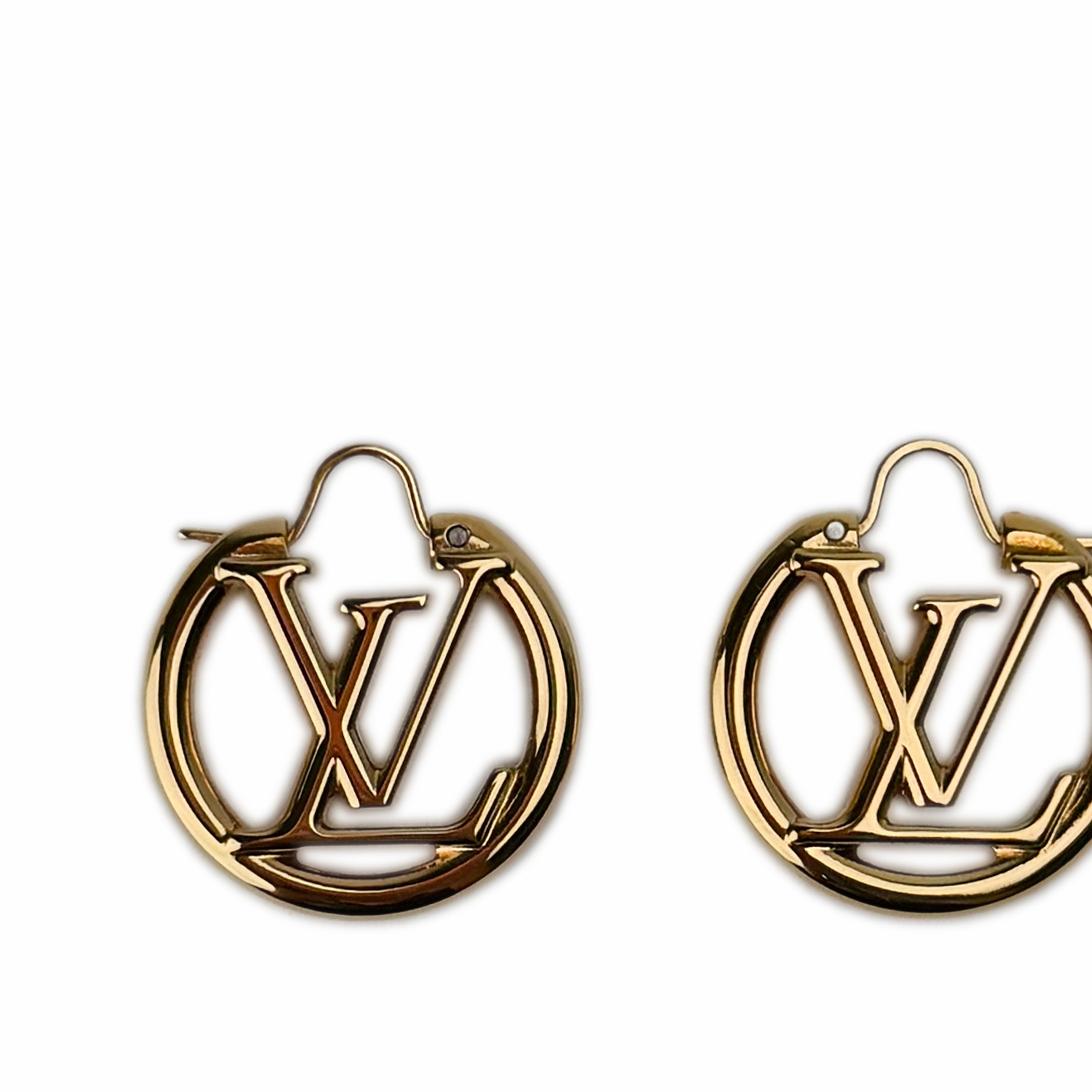 Louis Vuitton Louise PM Gold Hoop Earrings