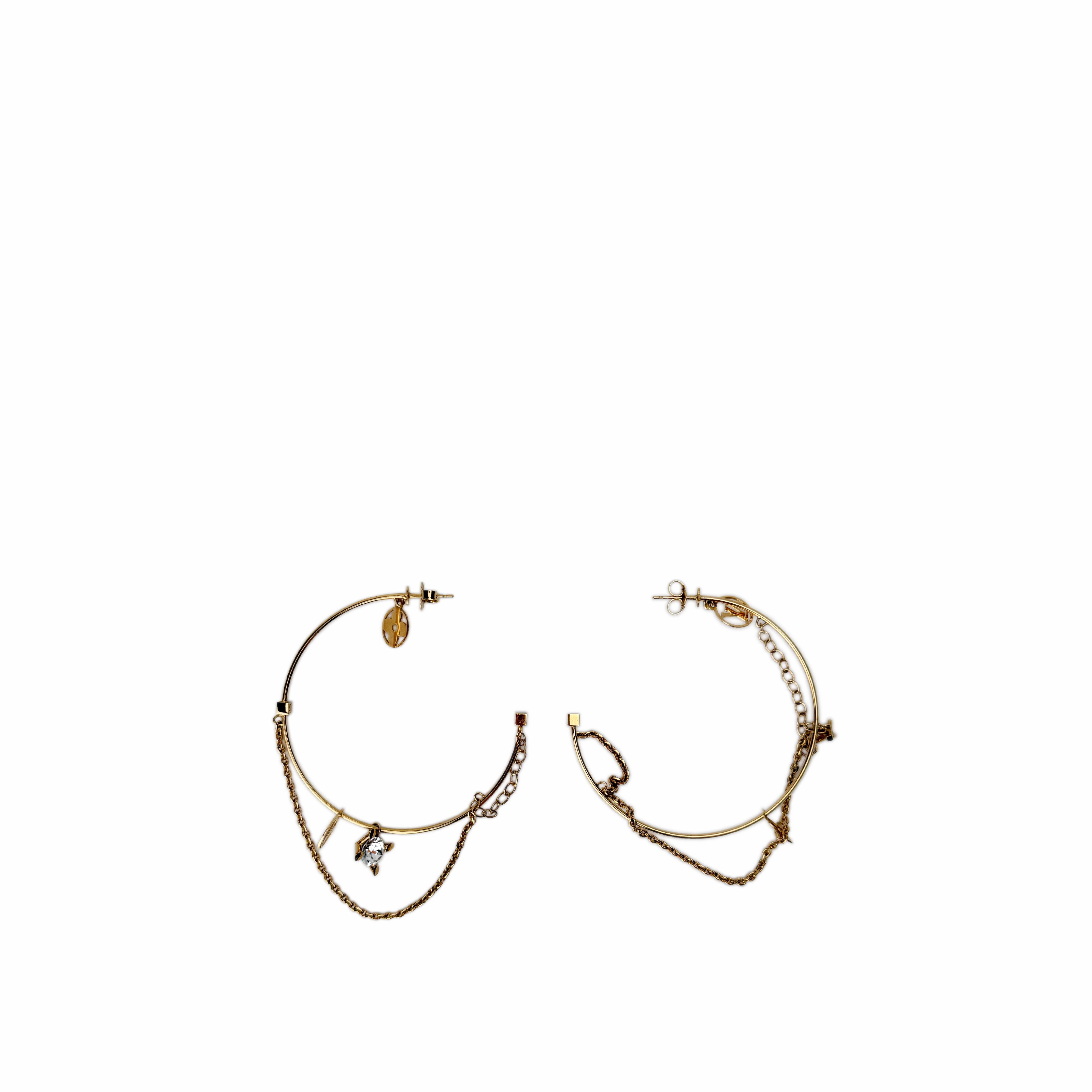 Louis Vuitton Metal Roman Holidays Hoop Earrings Gold