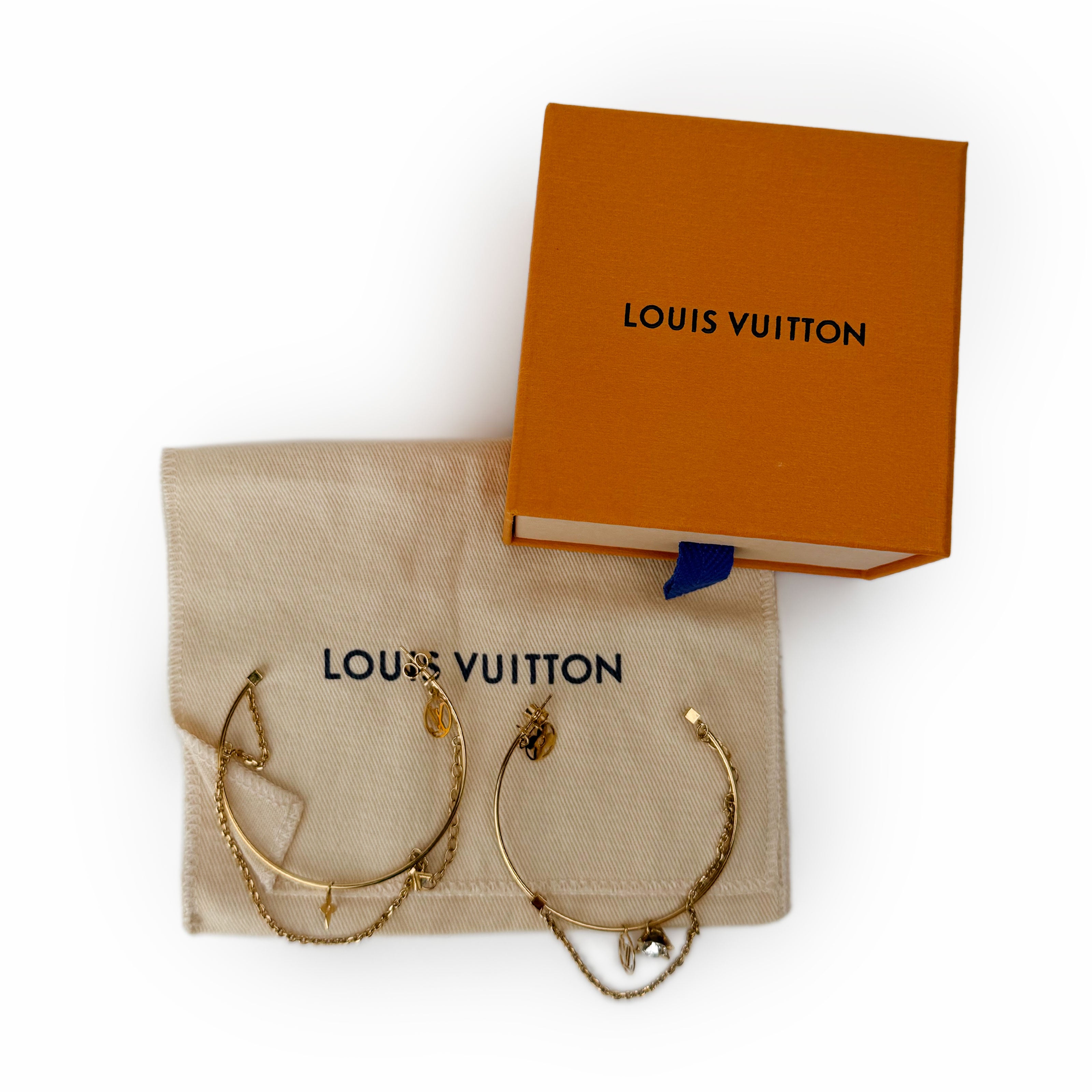 Louis Vuitton Metal Roman Holidays Hoop Earrings Gold
