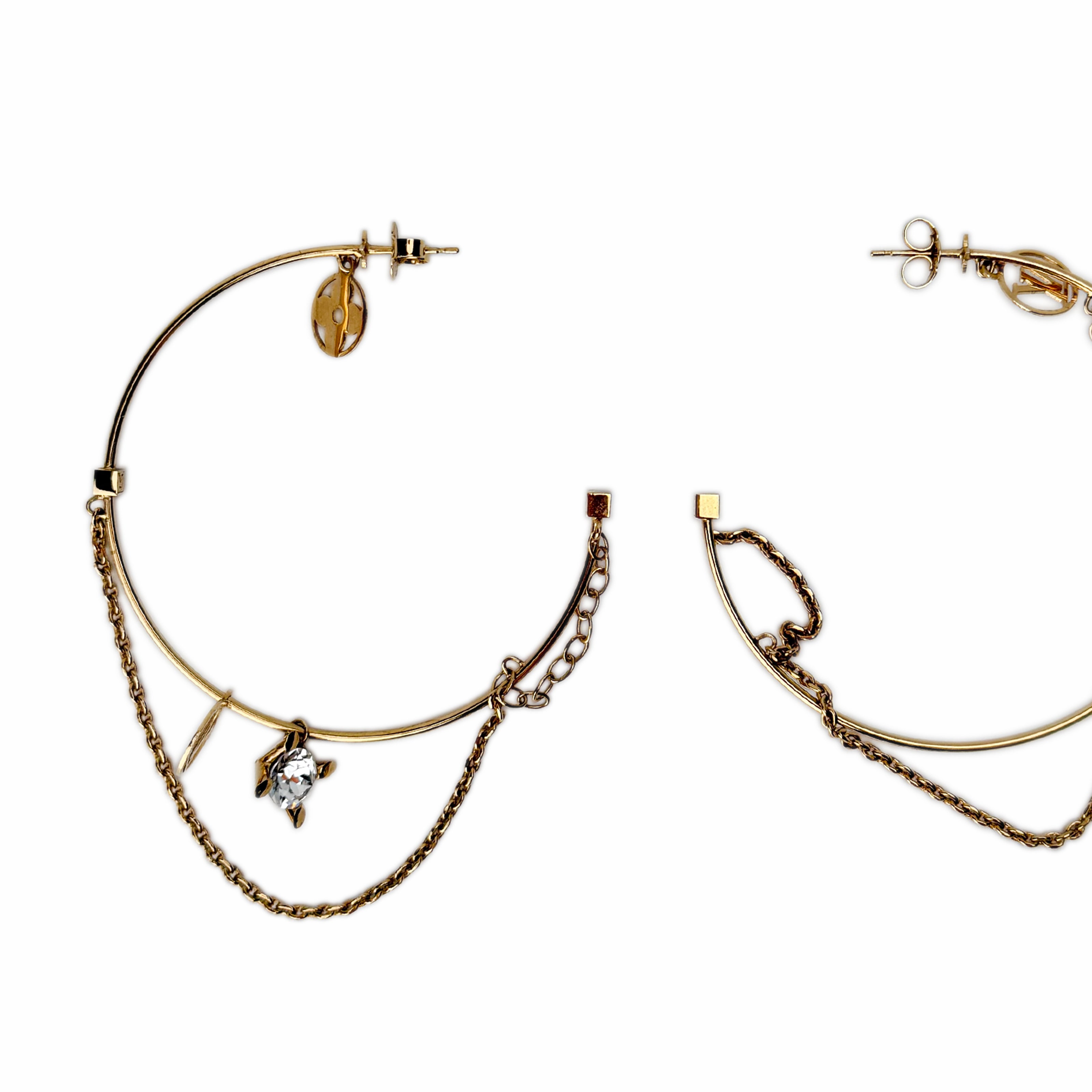 Louis Vuitton Metal Roman Holidays Hoop Earrings Gold