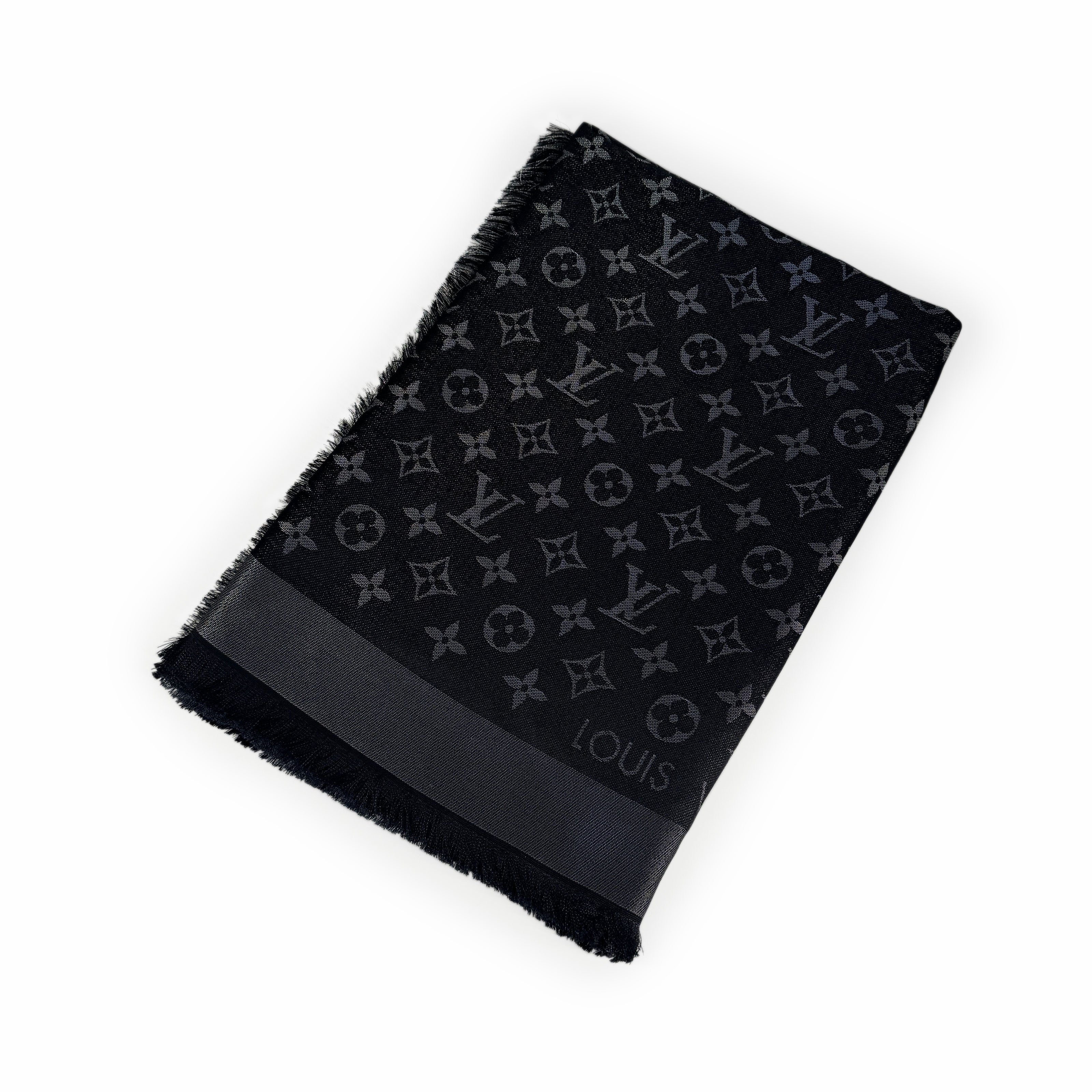 Louis Vuitton Monogram Shine Shawl Black