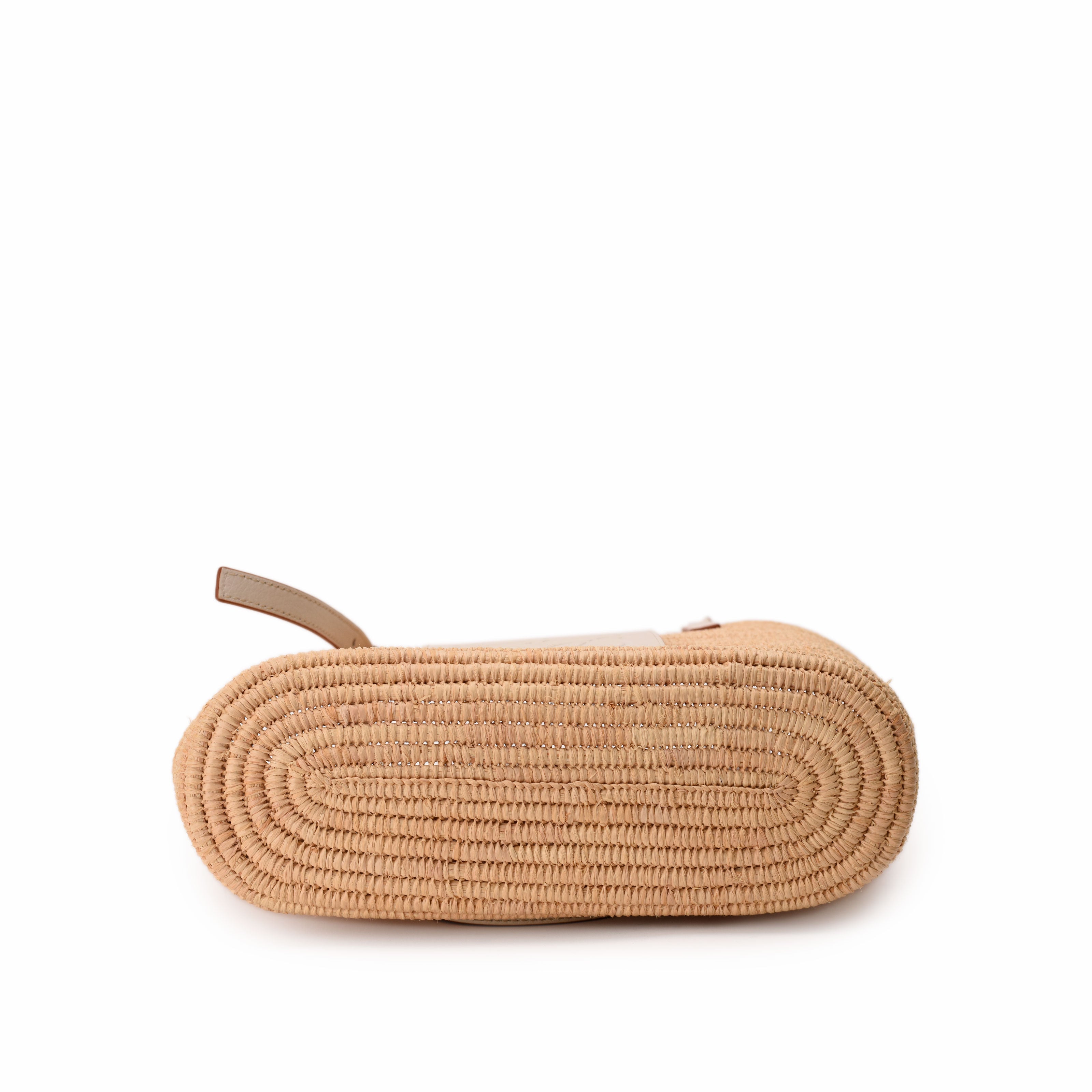 Loewe Small Square Raffia Basket Bag