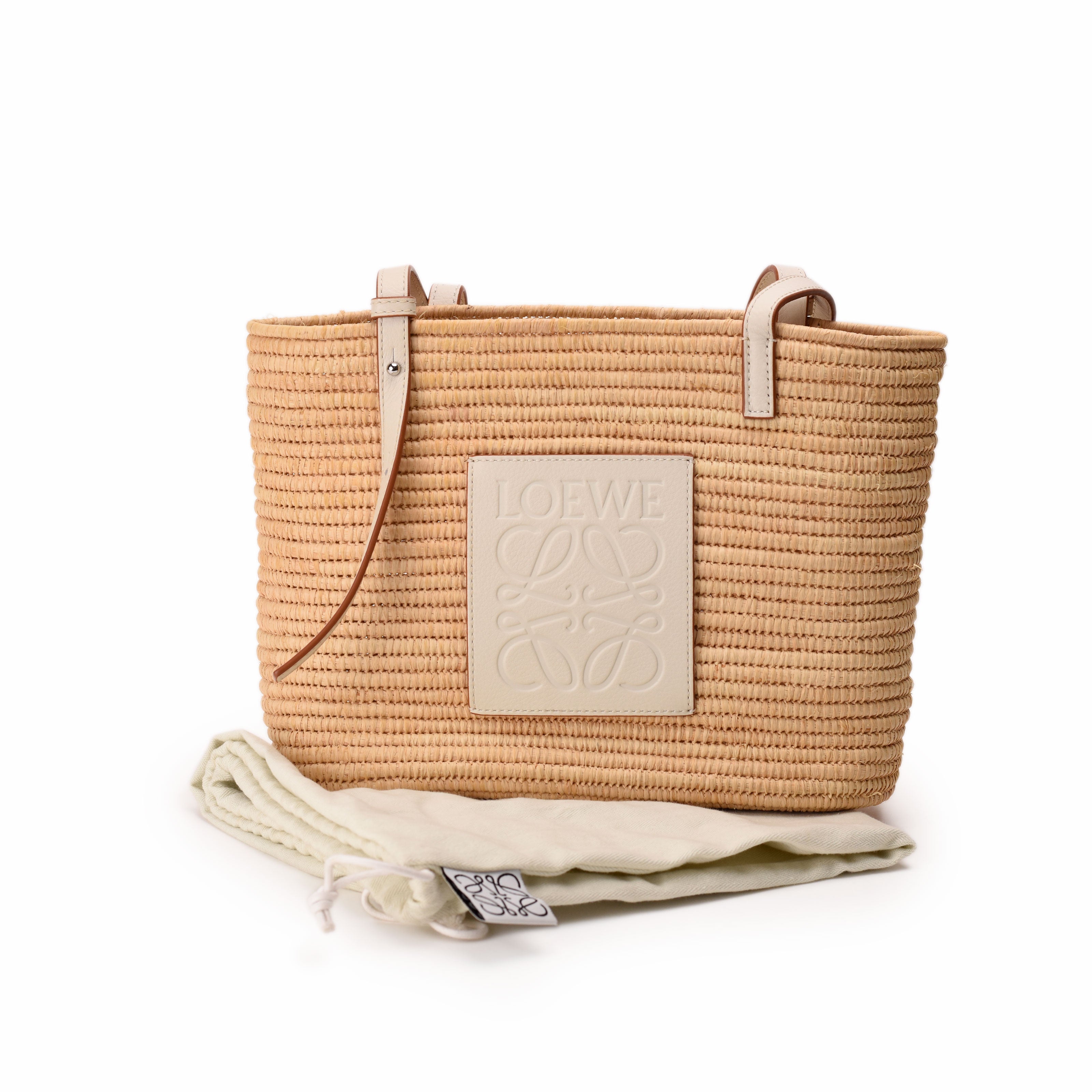 Loewe Small Square Raffia Basket Bag