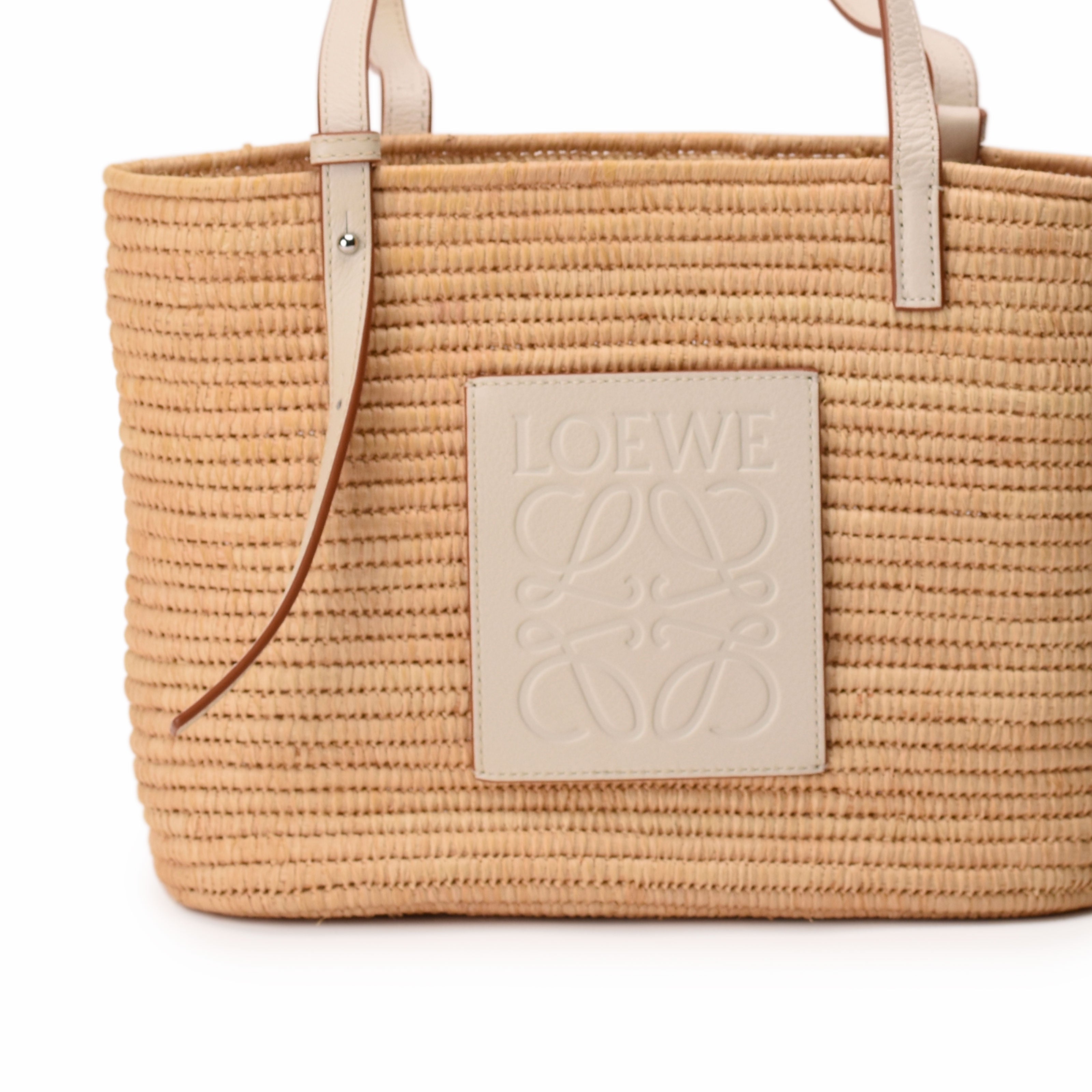 Loewe Small Square Raffia Basket Bag