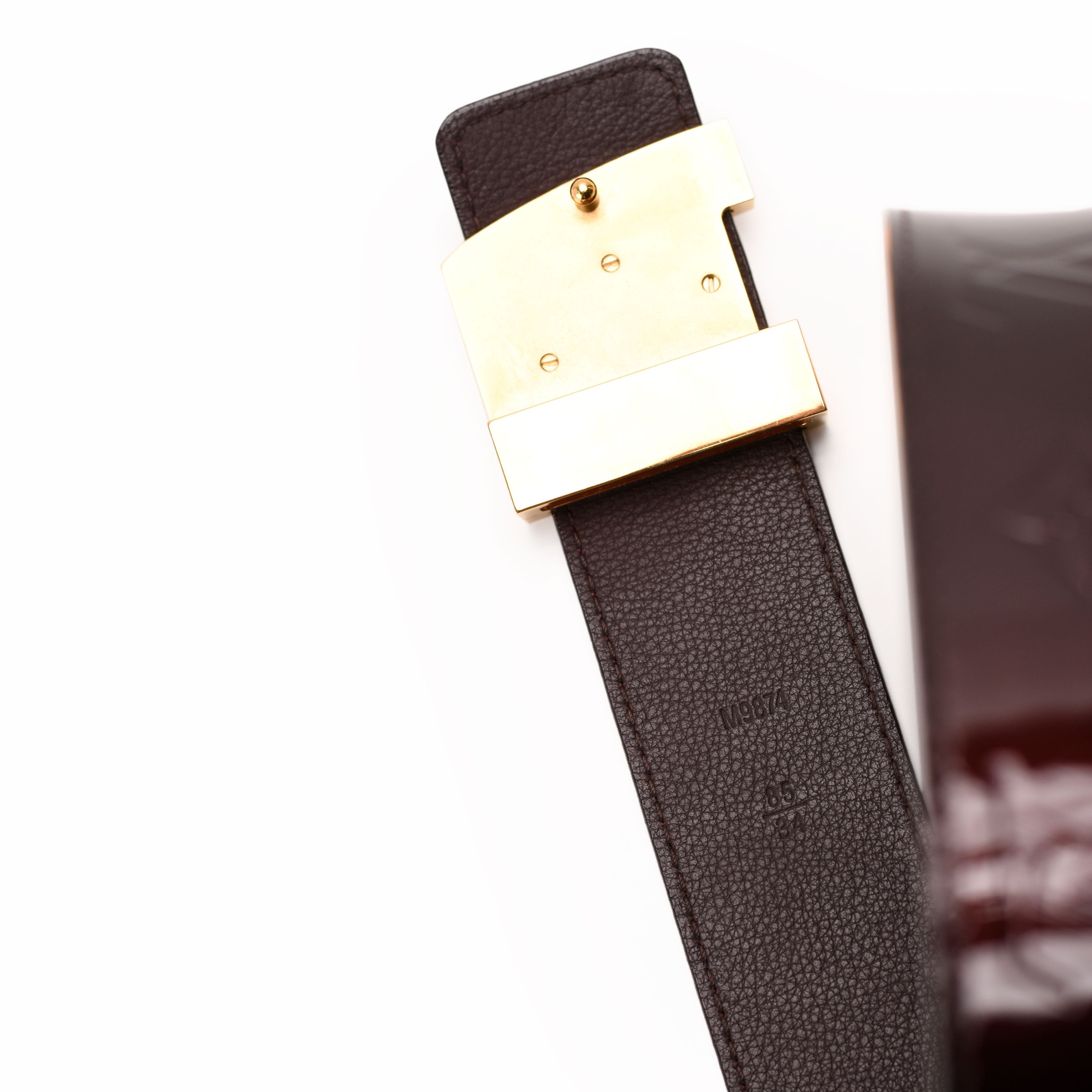 Louis Vuitton Initiales Belt Vernis Amarante