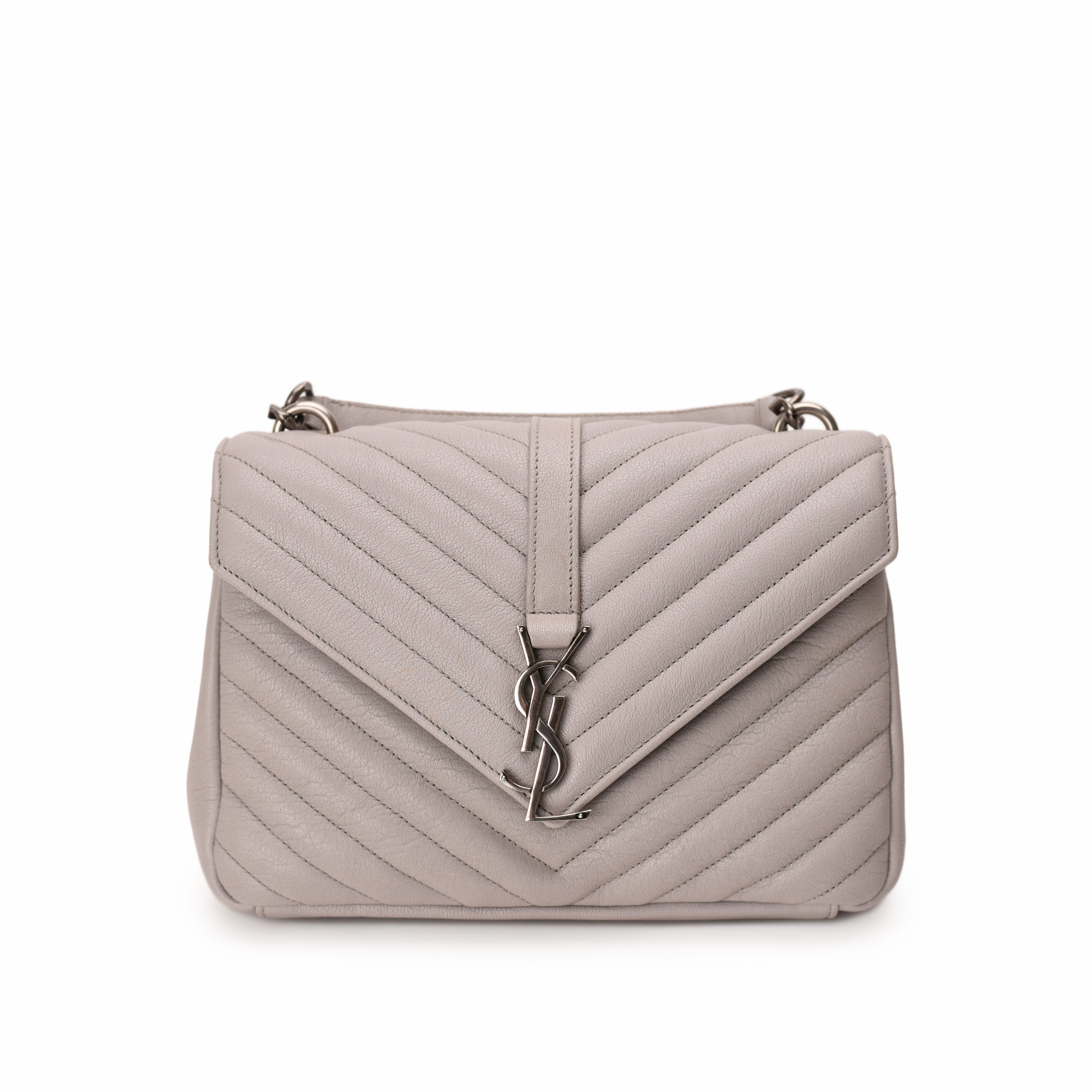 Saint Laurent College Medium Shoulder Bag Gray