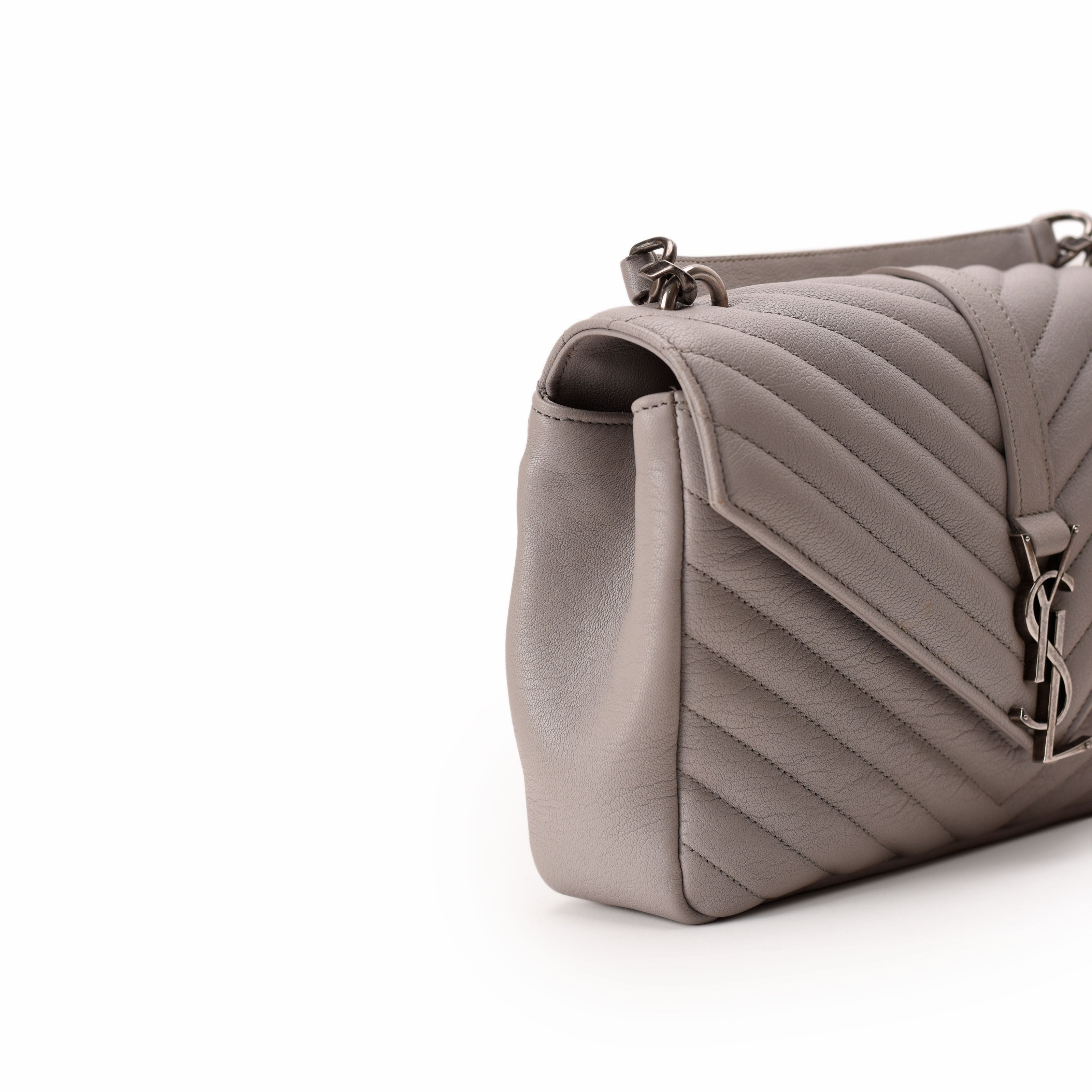 Saint Laurent College Medium Shoulder Bag Gray