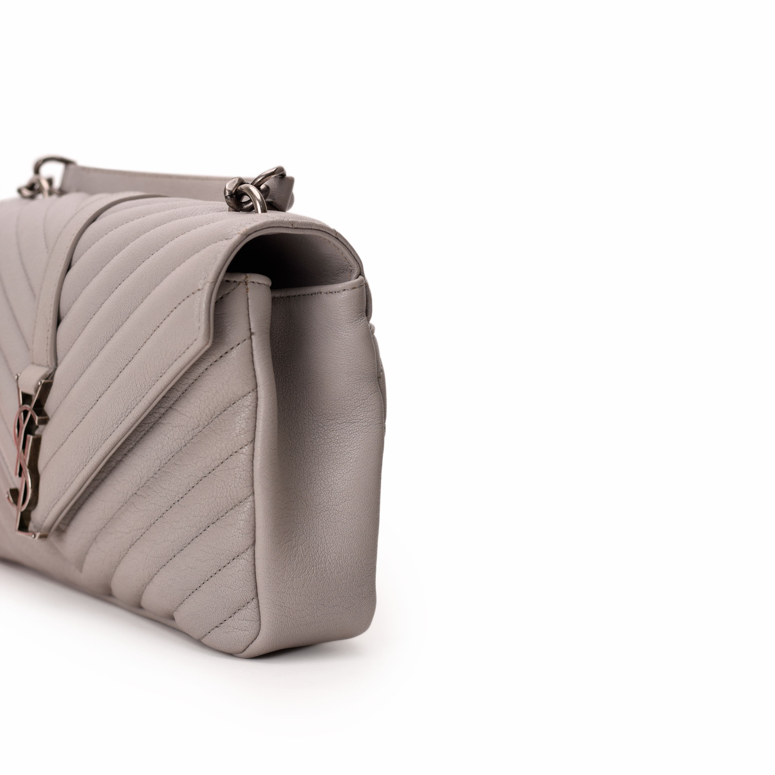 Saint Laurent College Medium Shoulder Bag Gray