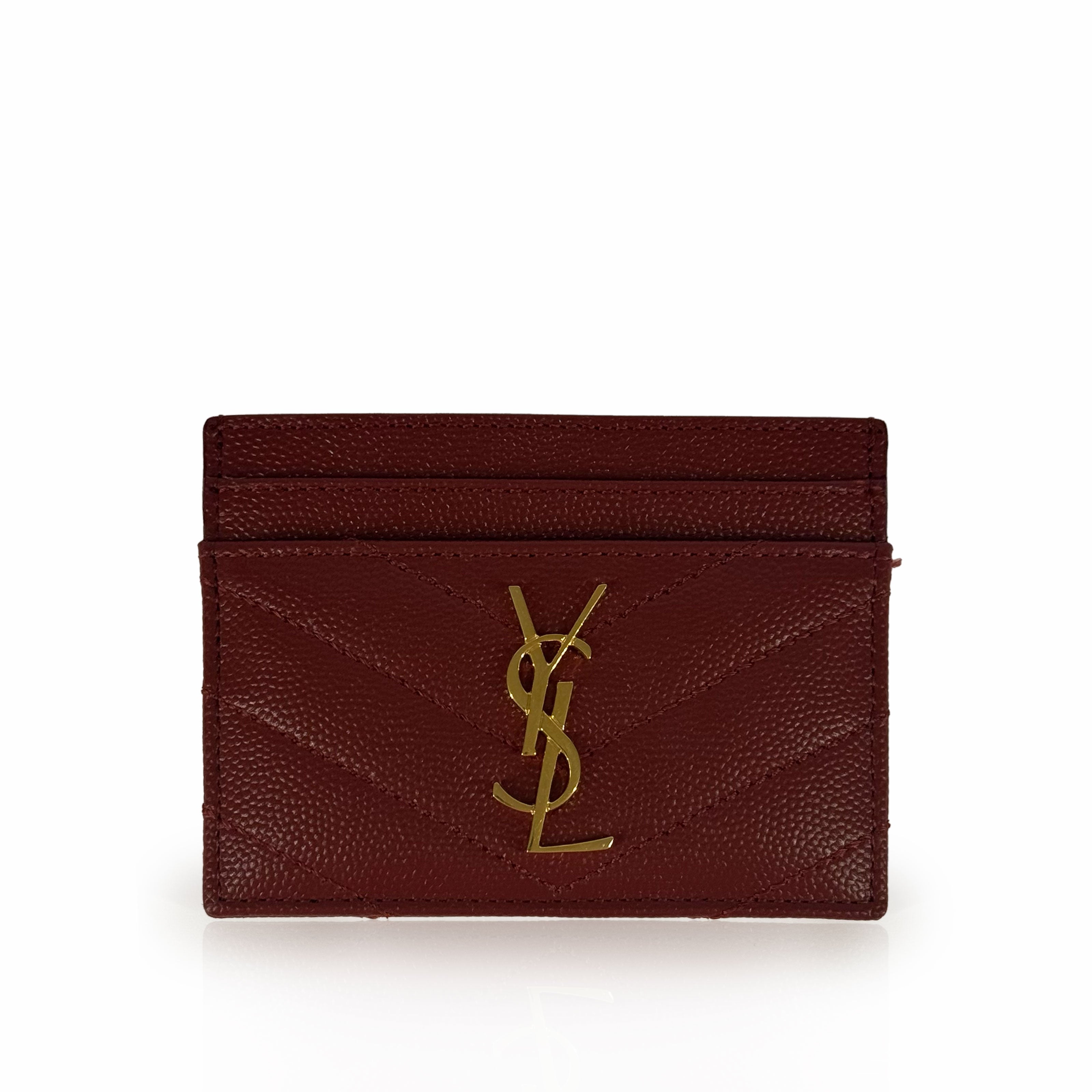 Saint Laurent Card Holder Burgundy
