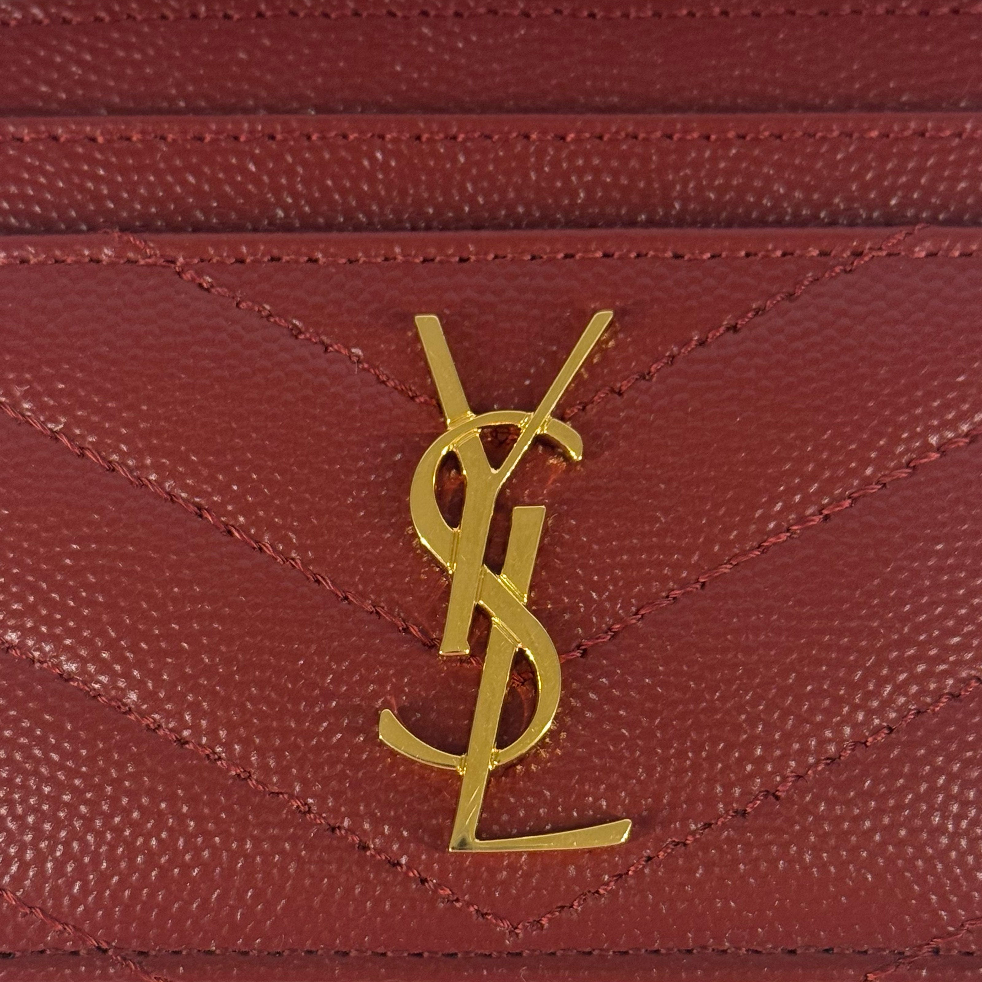 Saint Laurent Card Holder Burgundy