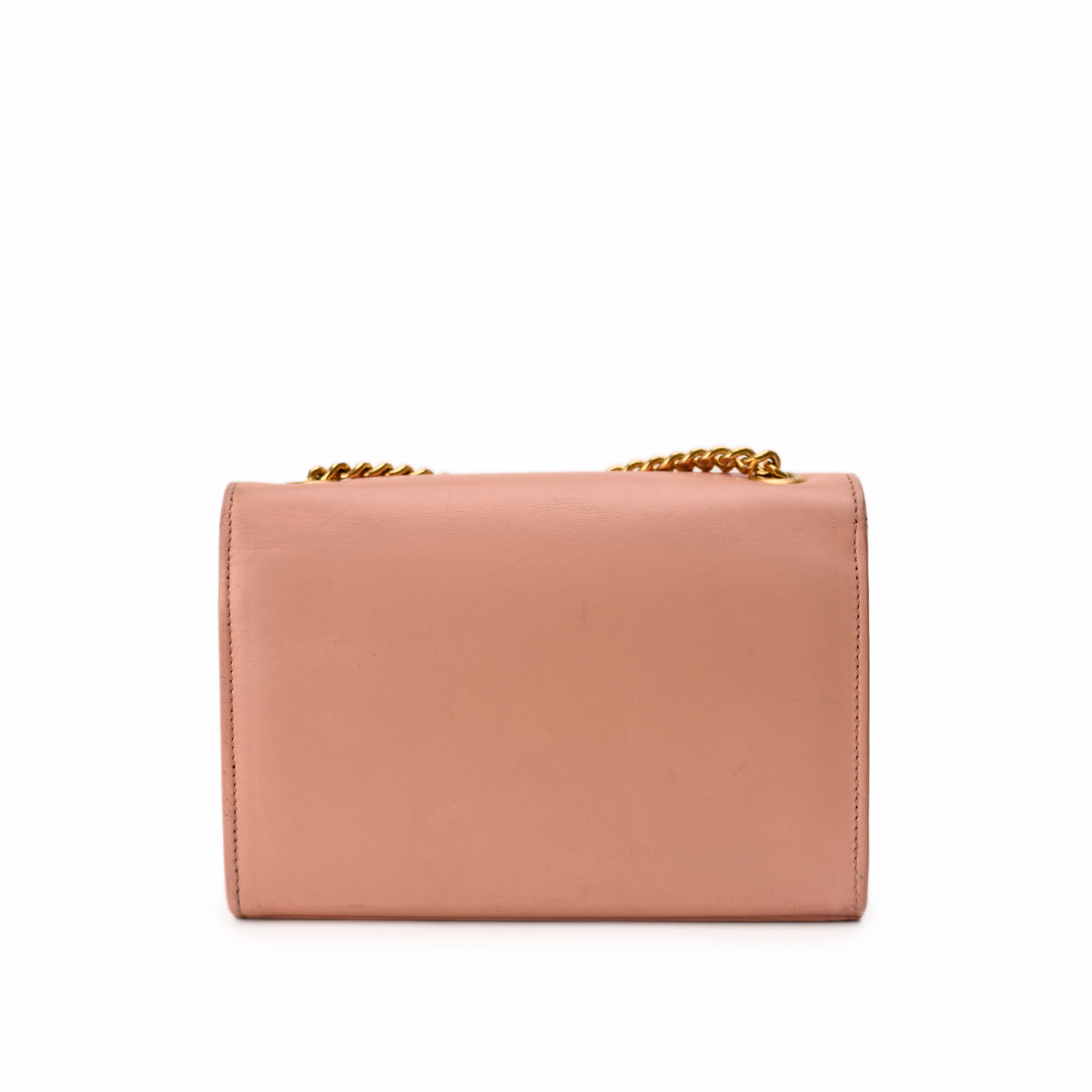 Saint Laurent Kate Small Pink GHW Bag