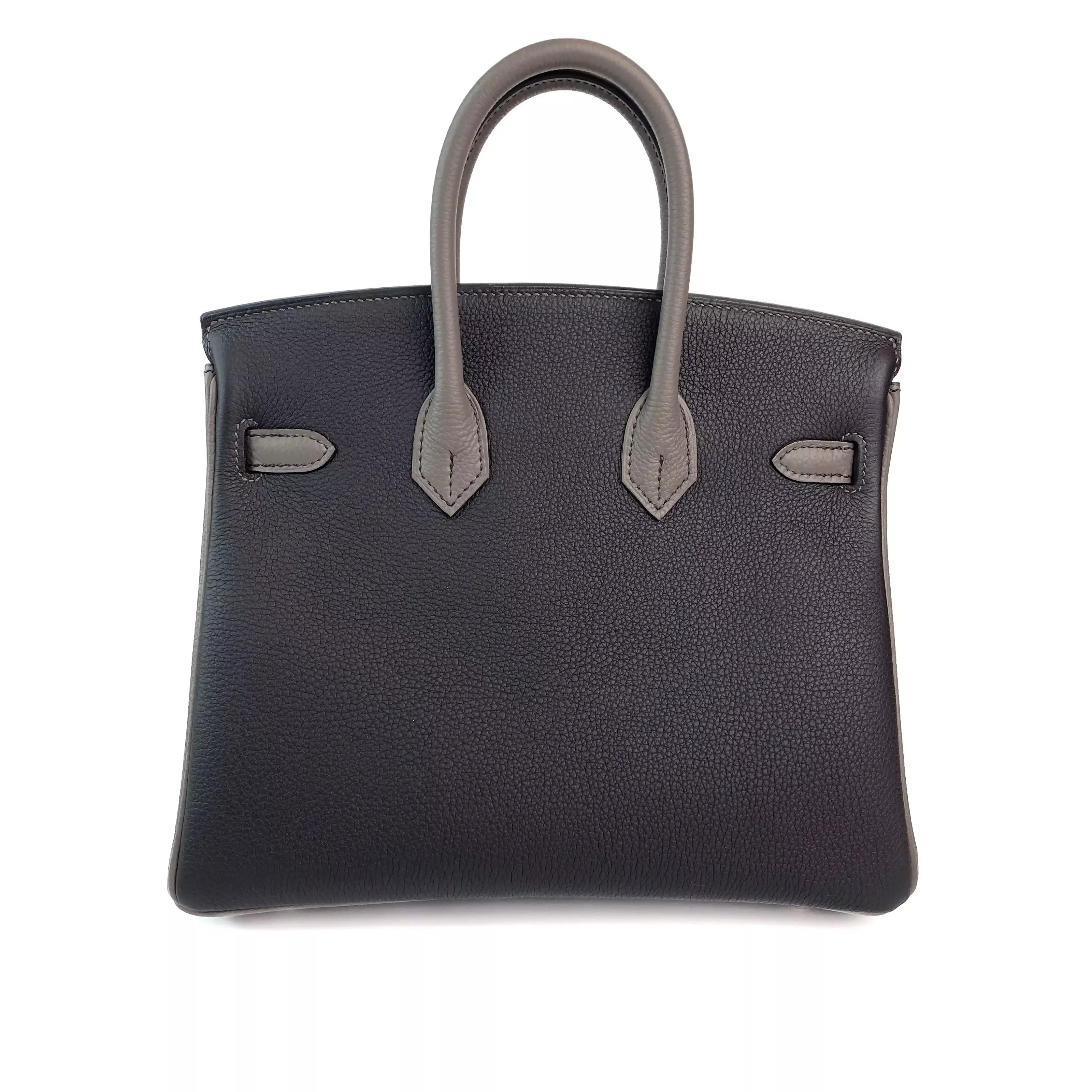 Hermes Birkin 25 Noir and Etoupe Togo Leather PHW 3