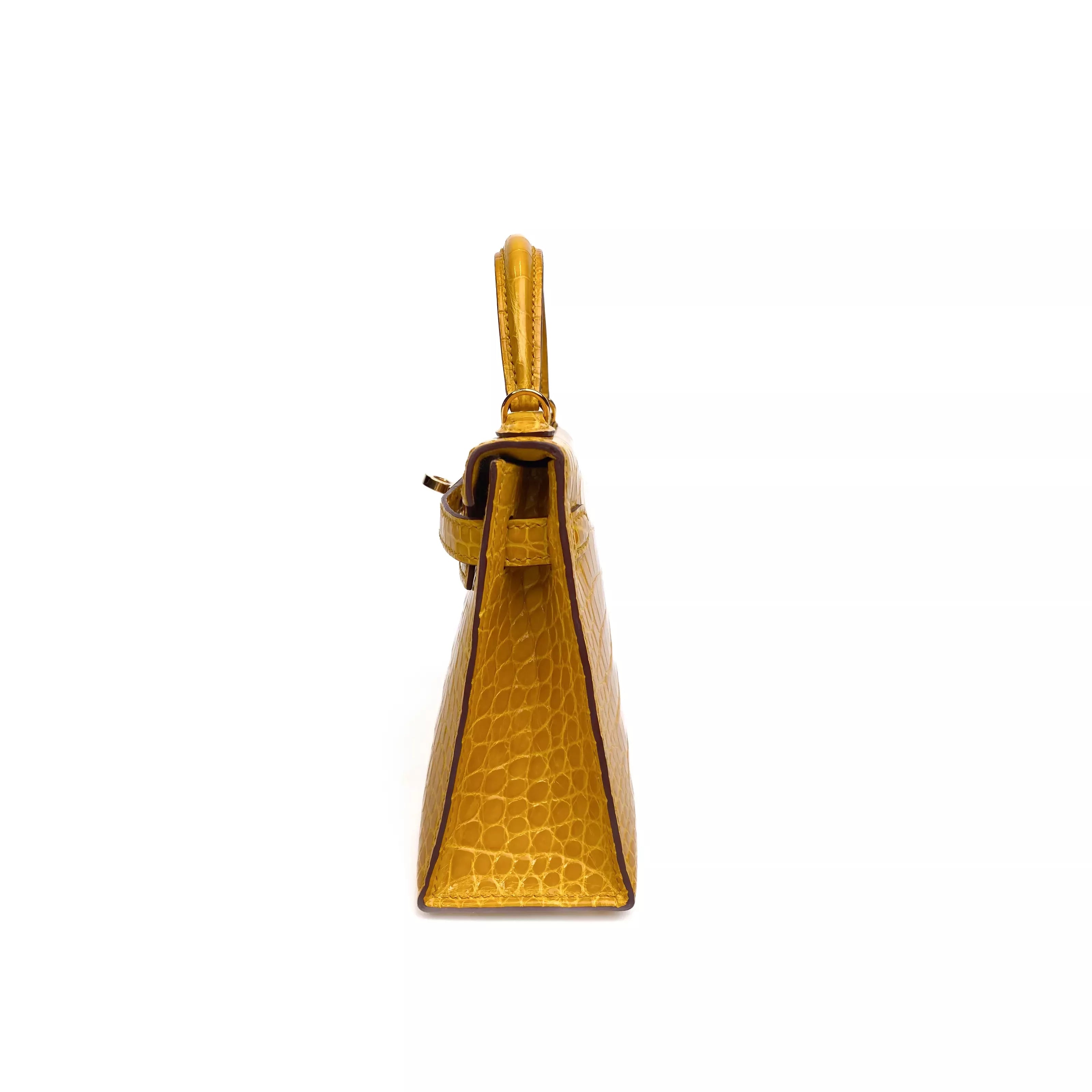 Hermes Kelly 20 Sellier Shiny Niloticus Croco Jaune D’Or GHW 6