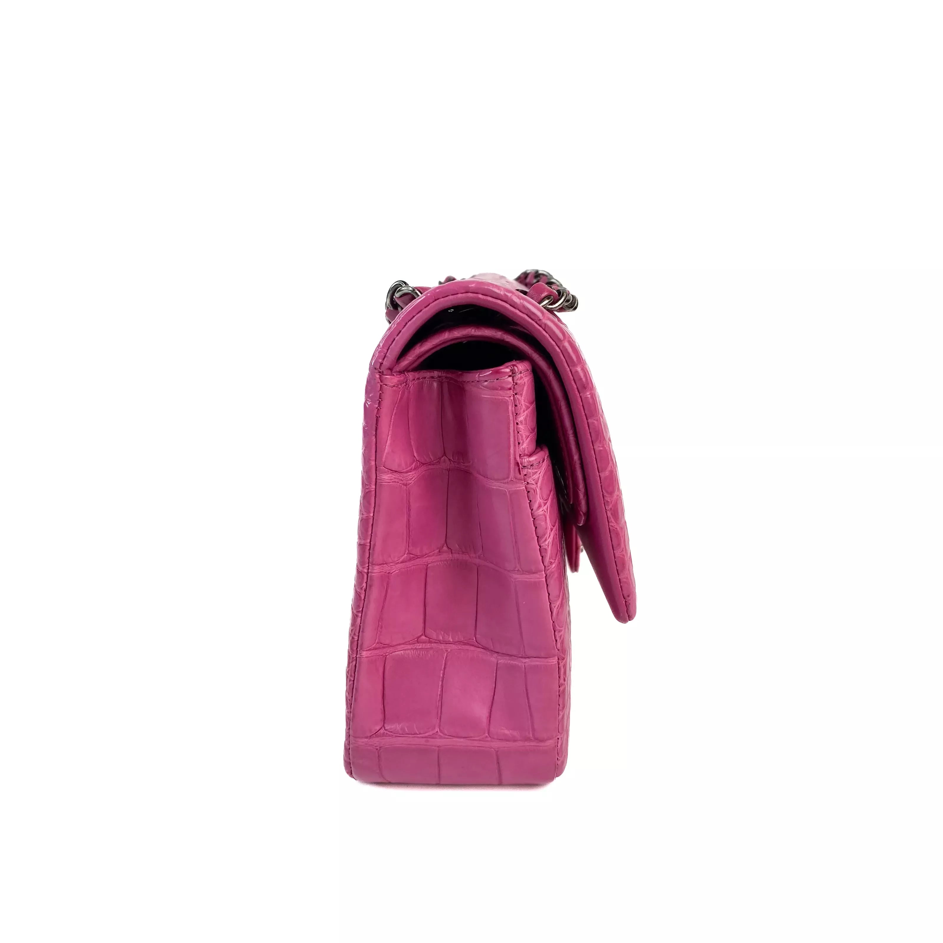 Chanel Timless Medium Double Flap in Pink Alligator SHW 4