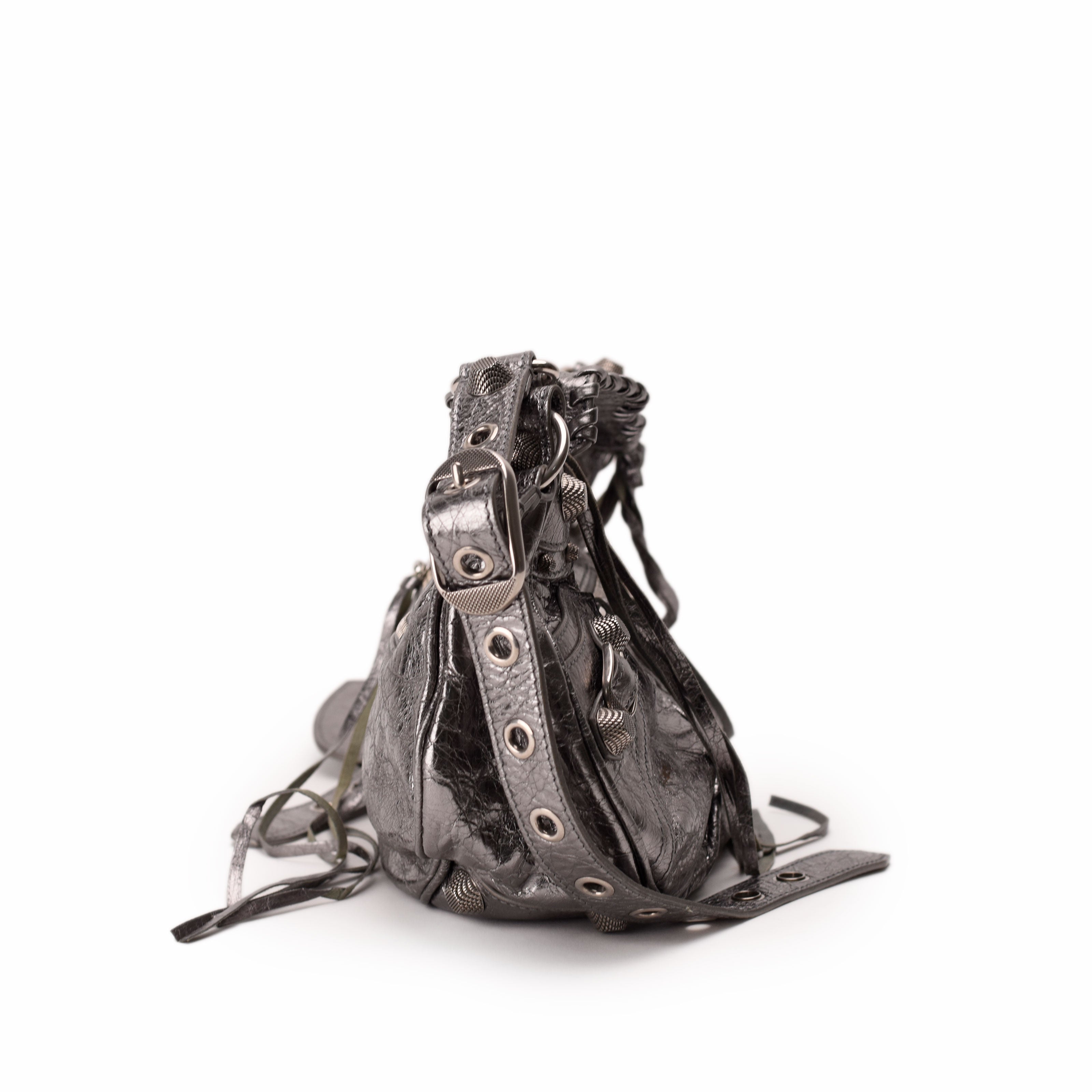Balenciaga Le Cagole Shoulder Bag Small Silver
