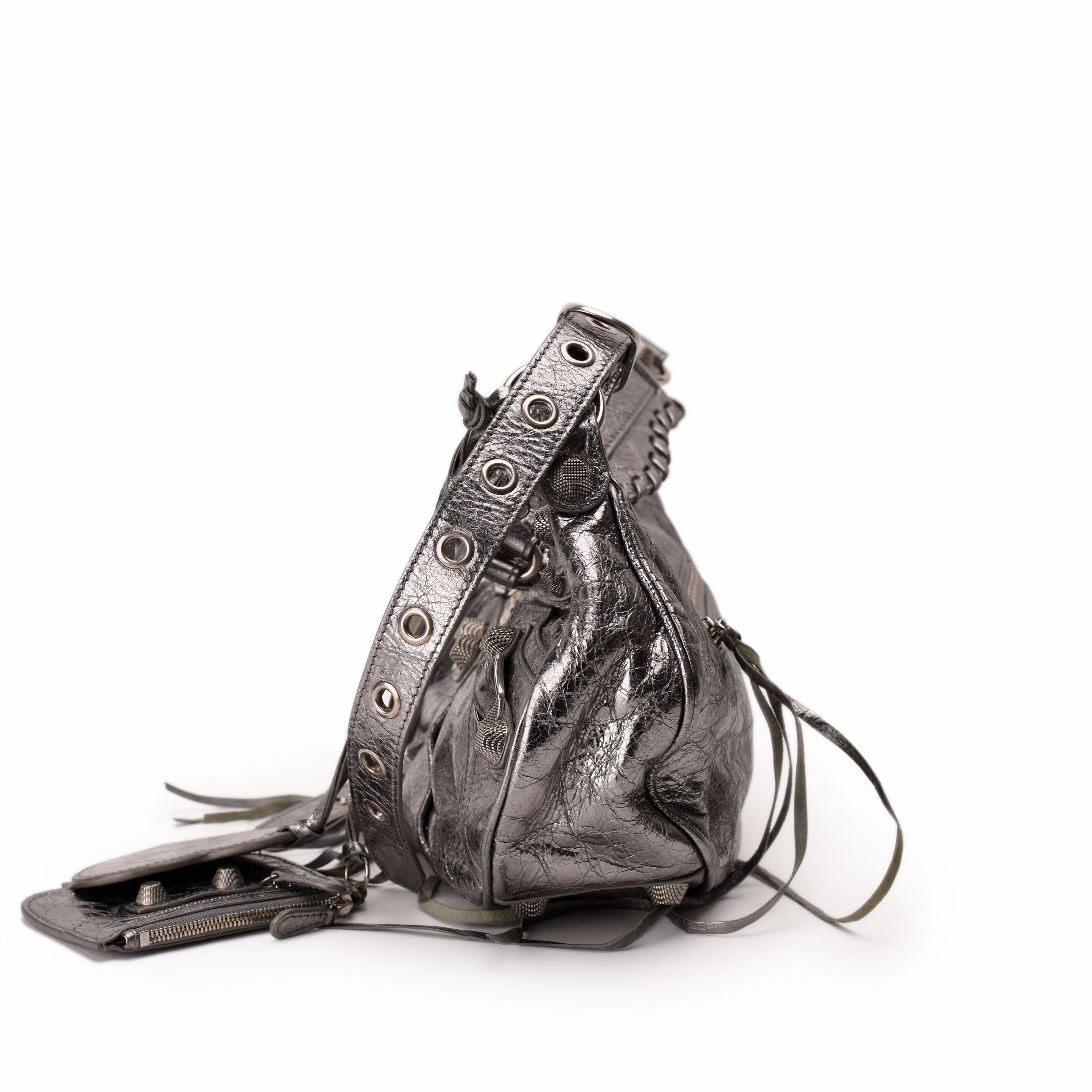 Balenciaga Le Cagole Shoulder Bag Small Silver