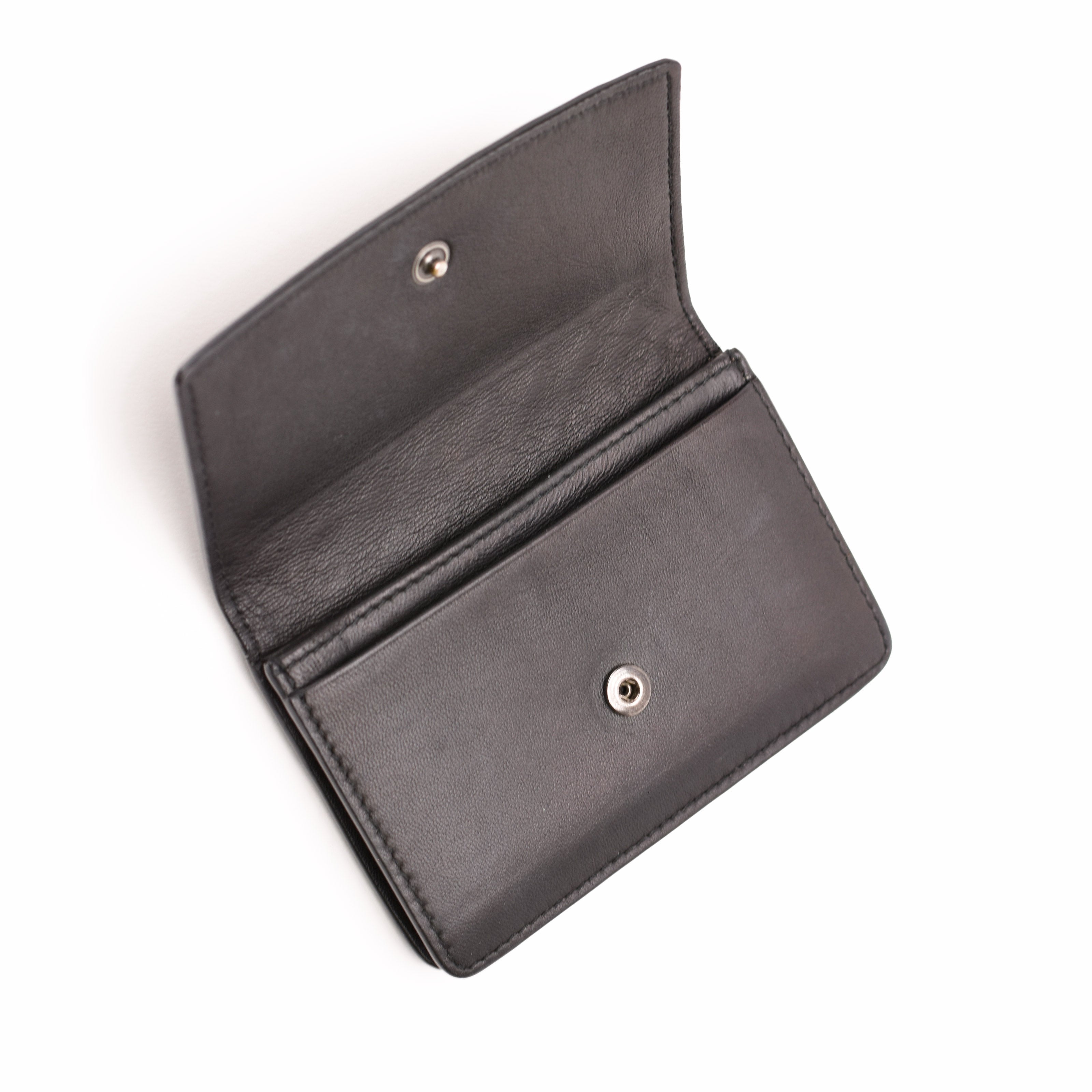 Bottega Veneta Intrecciato Piccolo Black Business Card Case