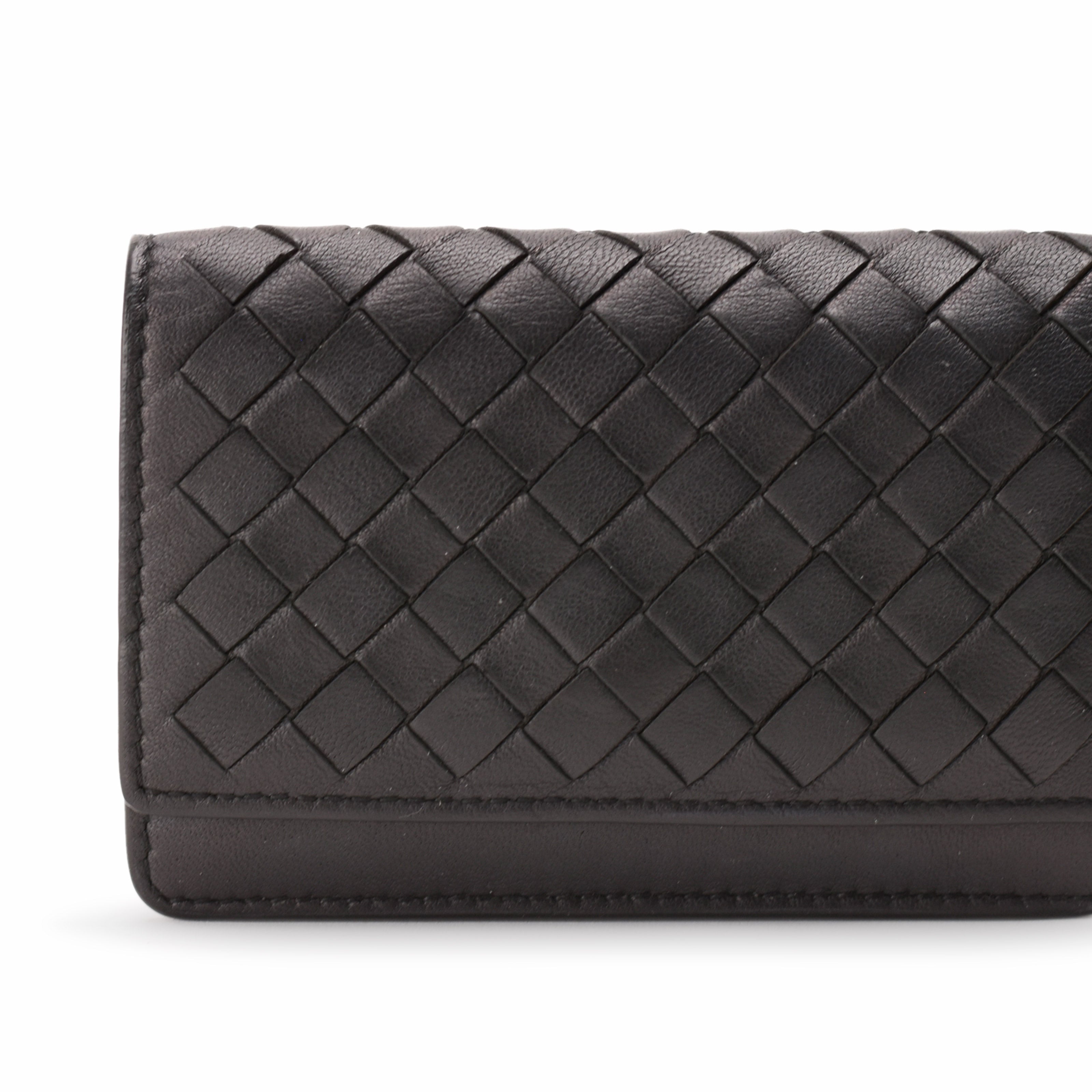 Bottega Veneta Intrecciato Piccolo Black Business Card Case