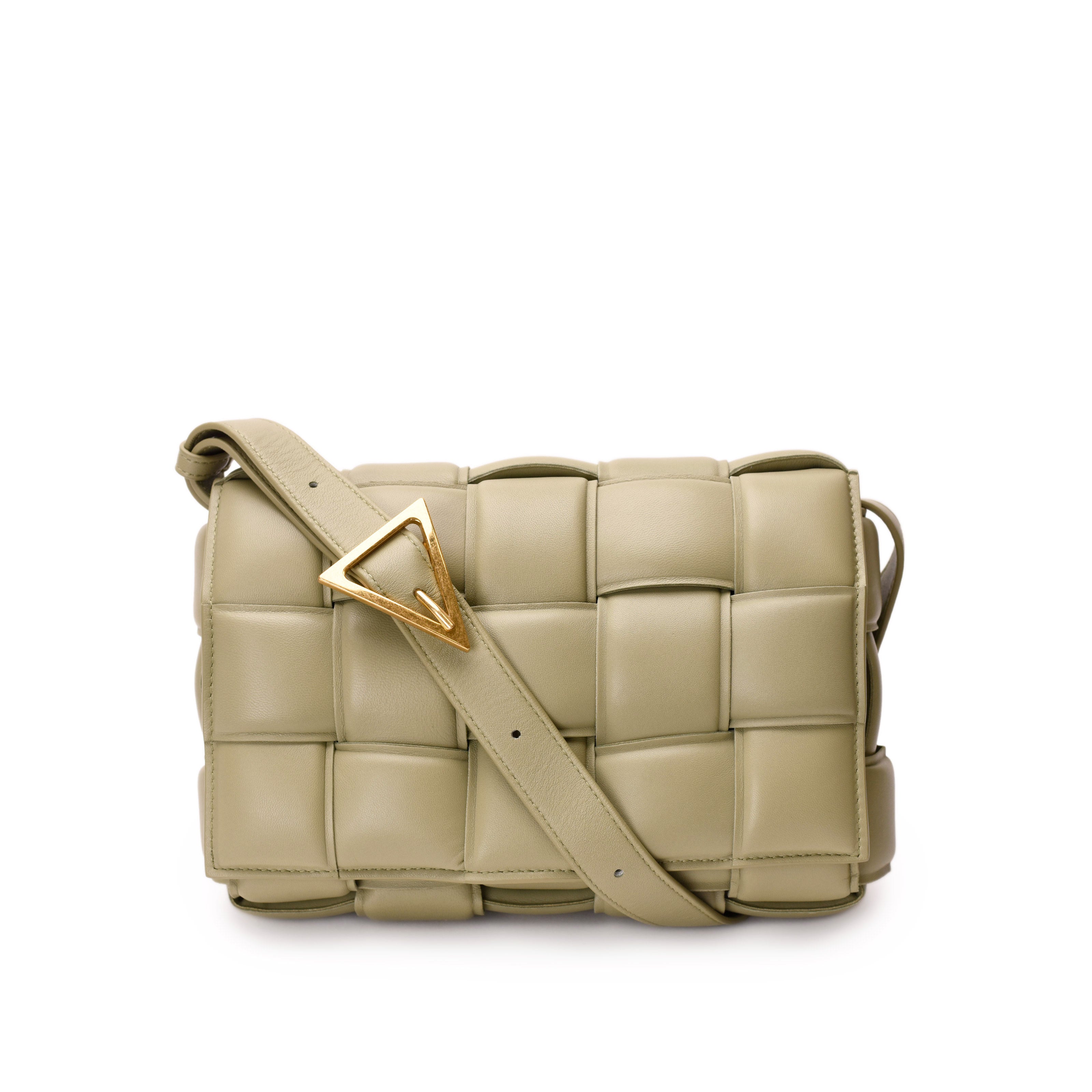Bottega Veneta Padded Cassette Bag in Sage lambskin