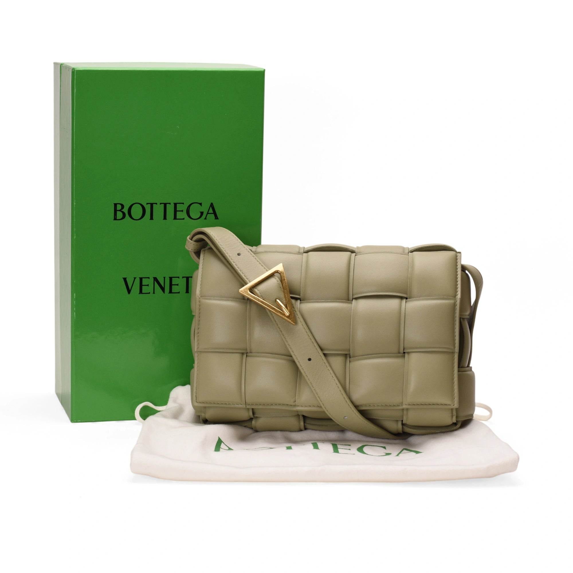 Bottega Veneta Padded Cassette Bag in Sage lambskin