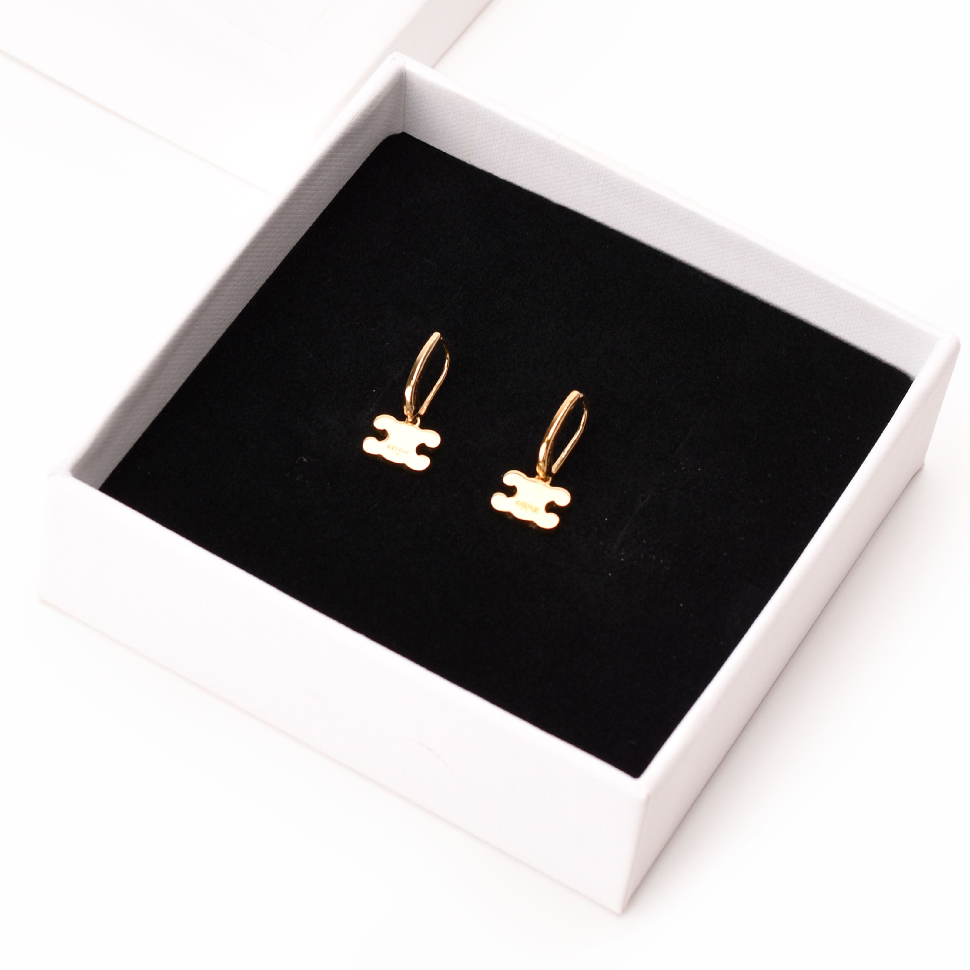 Celine Triomphe Rhinestone Stud Earrings