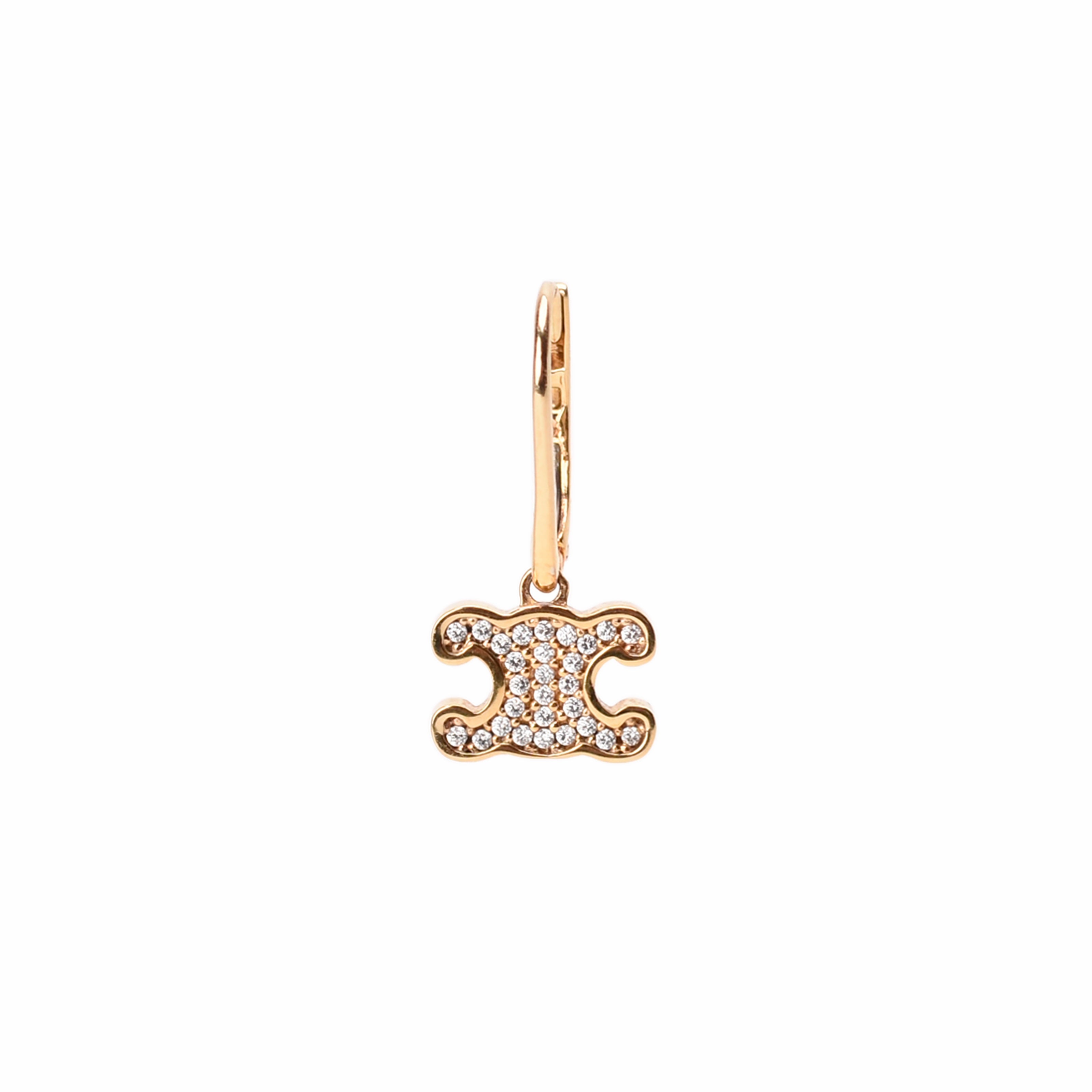 Celine Triomphe Rhinestone Stud Earrings