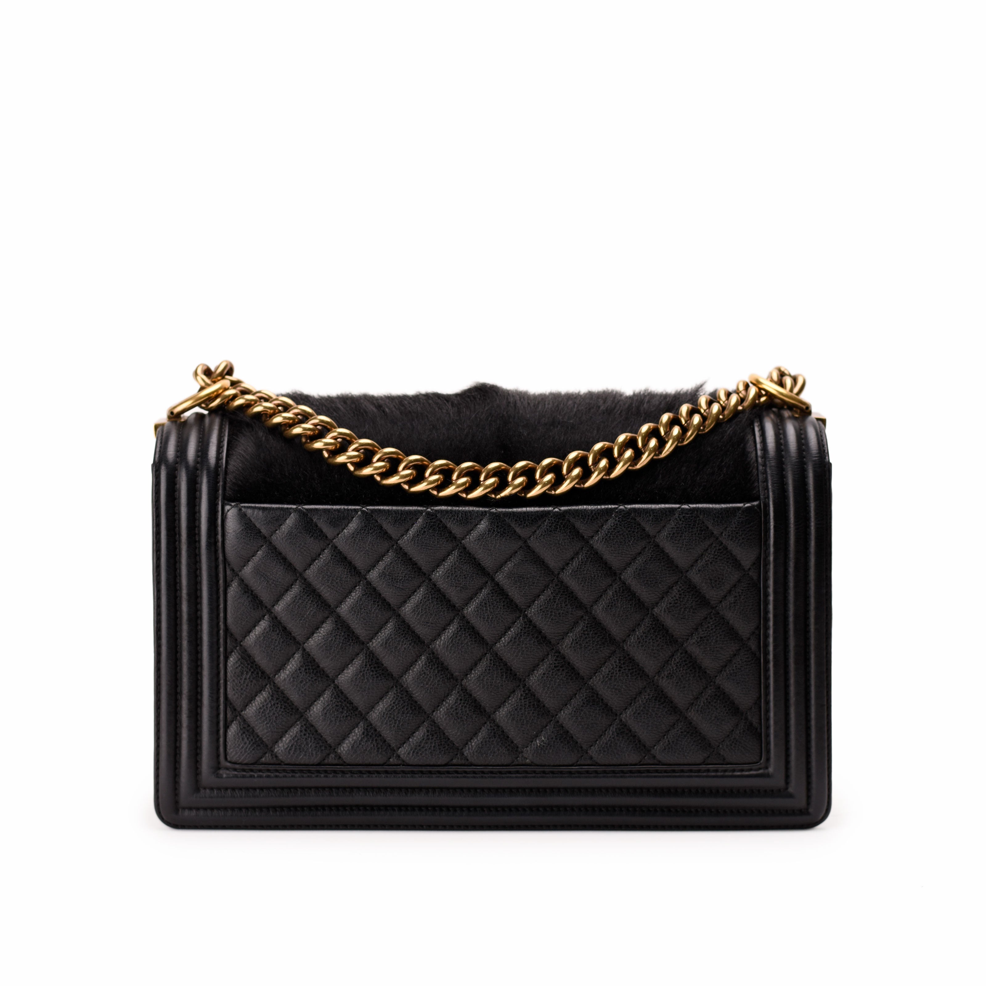 Chanel Boy New Medium Black Goathair Lambskin Paris-Salzburg AGHW