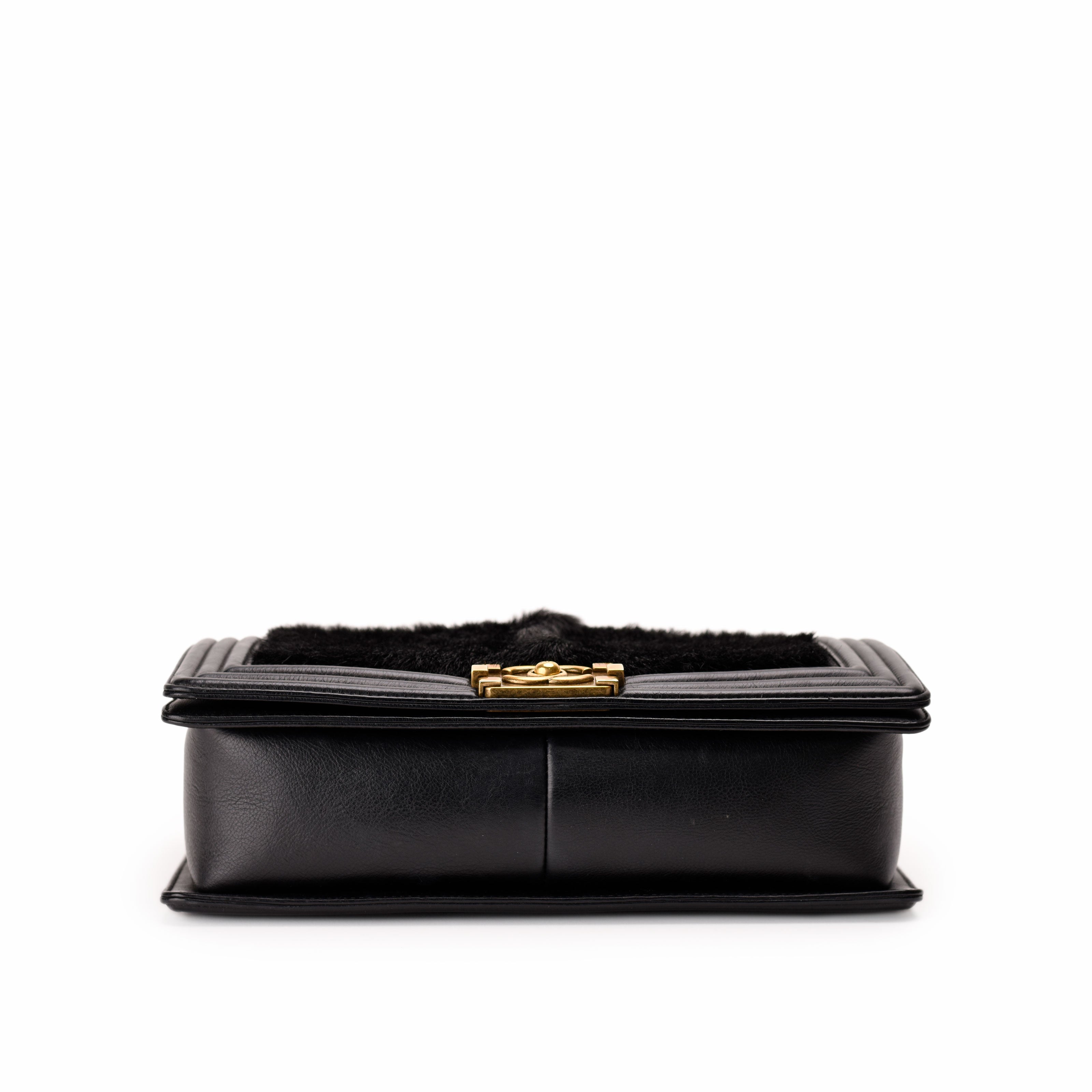 Chanel Boy New Medium Black Goathair Lambskin Paris-Salzburg AGHW