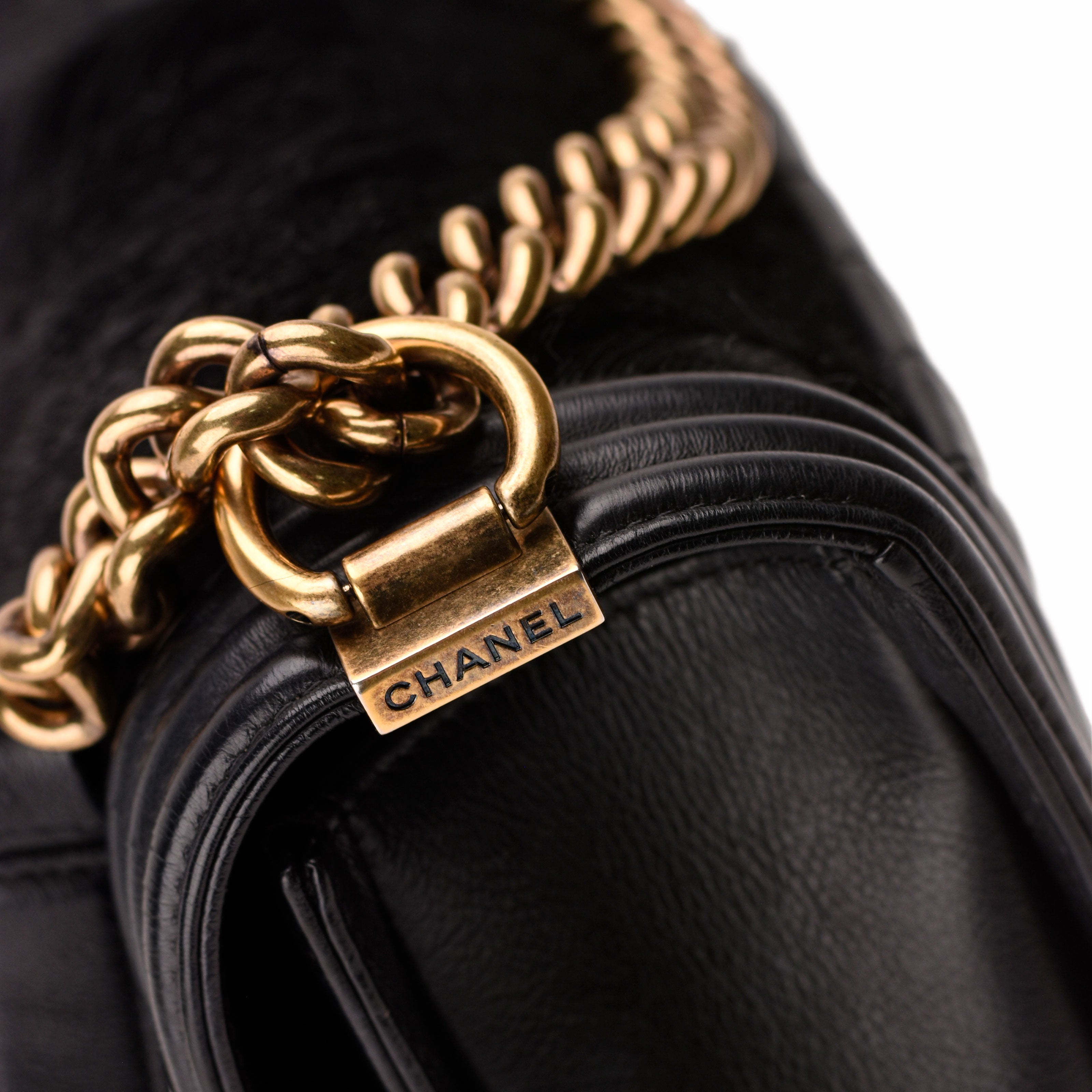 Chanel Boy New Medium Black Goathair Lambskin Paris-Salzburg AGHW