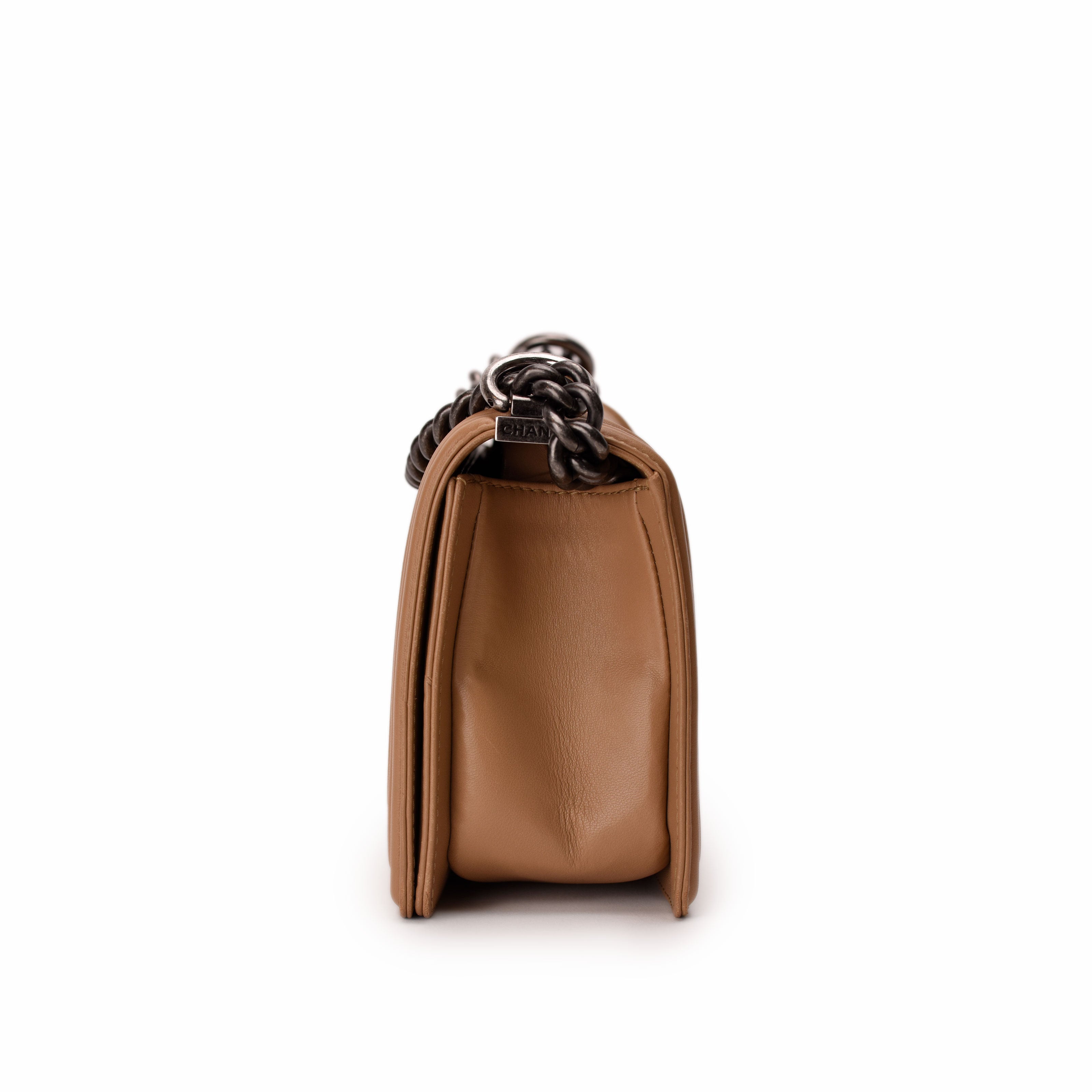 Chanel Boy Medium Beige Quilted Pattern RHW