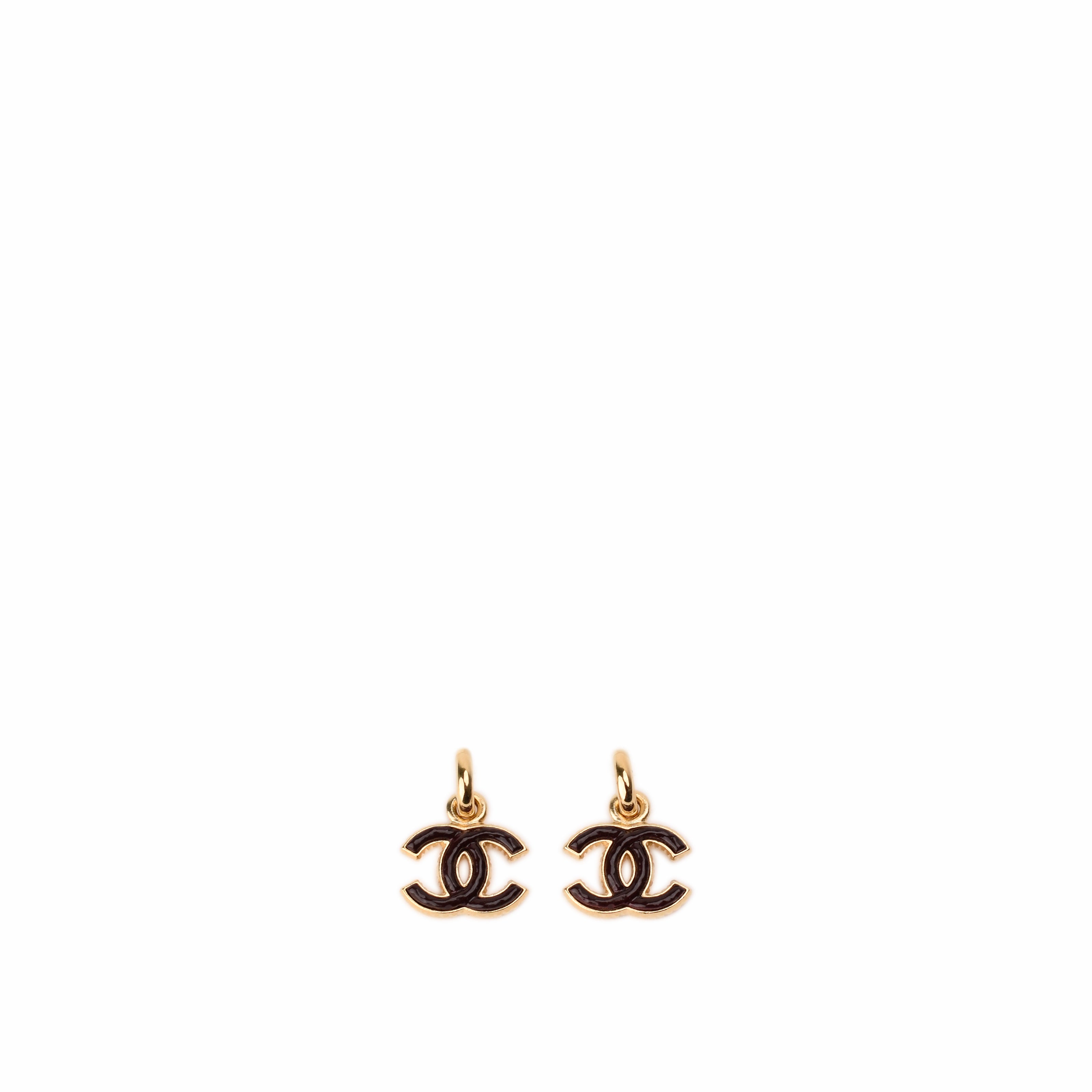 Chanel CC Chocolate Drop Earrings Gold