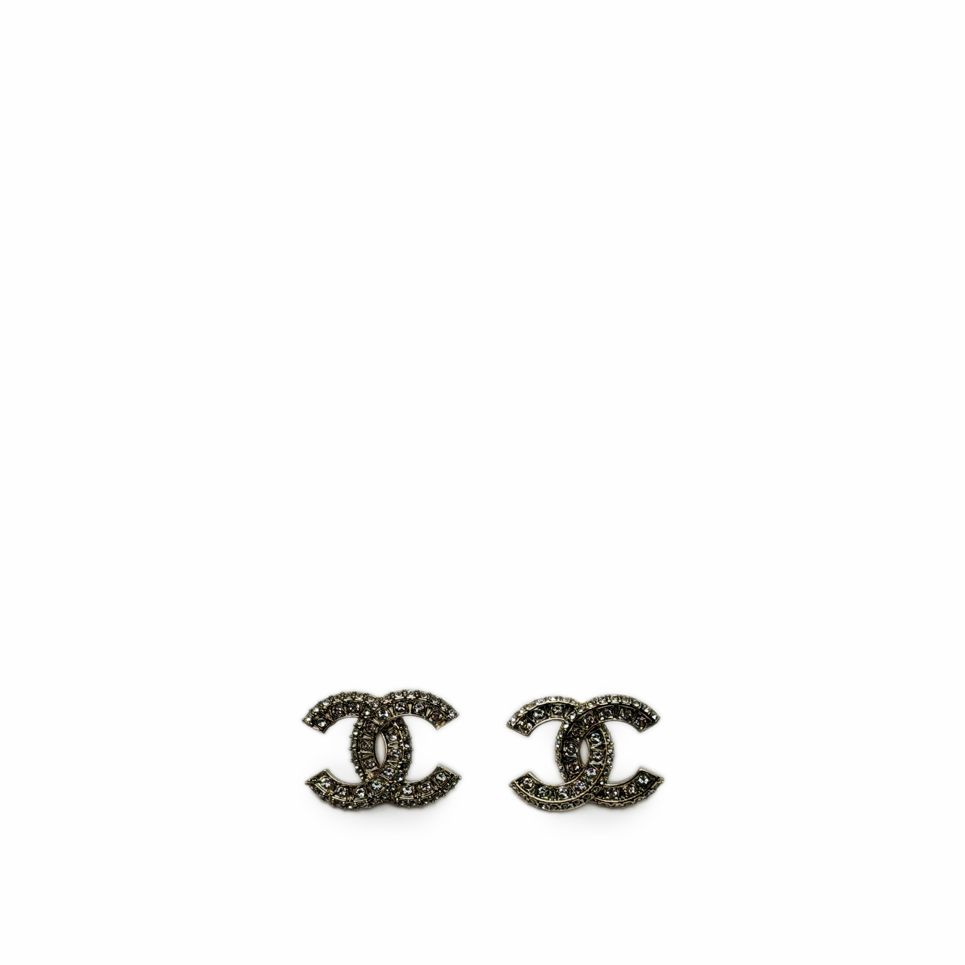 Chanel CC Champagne Crystal Earrings