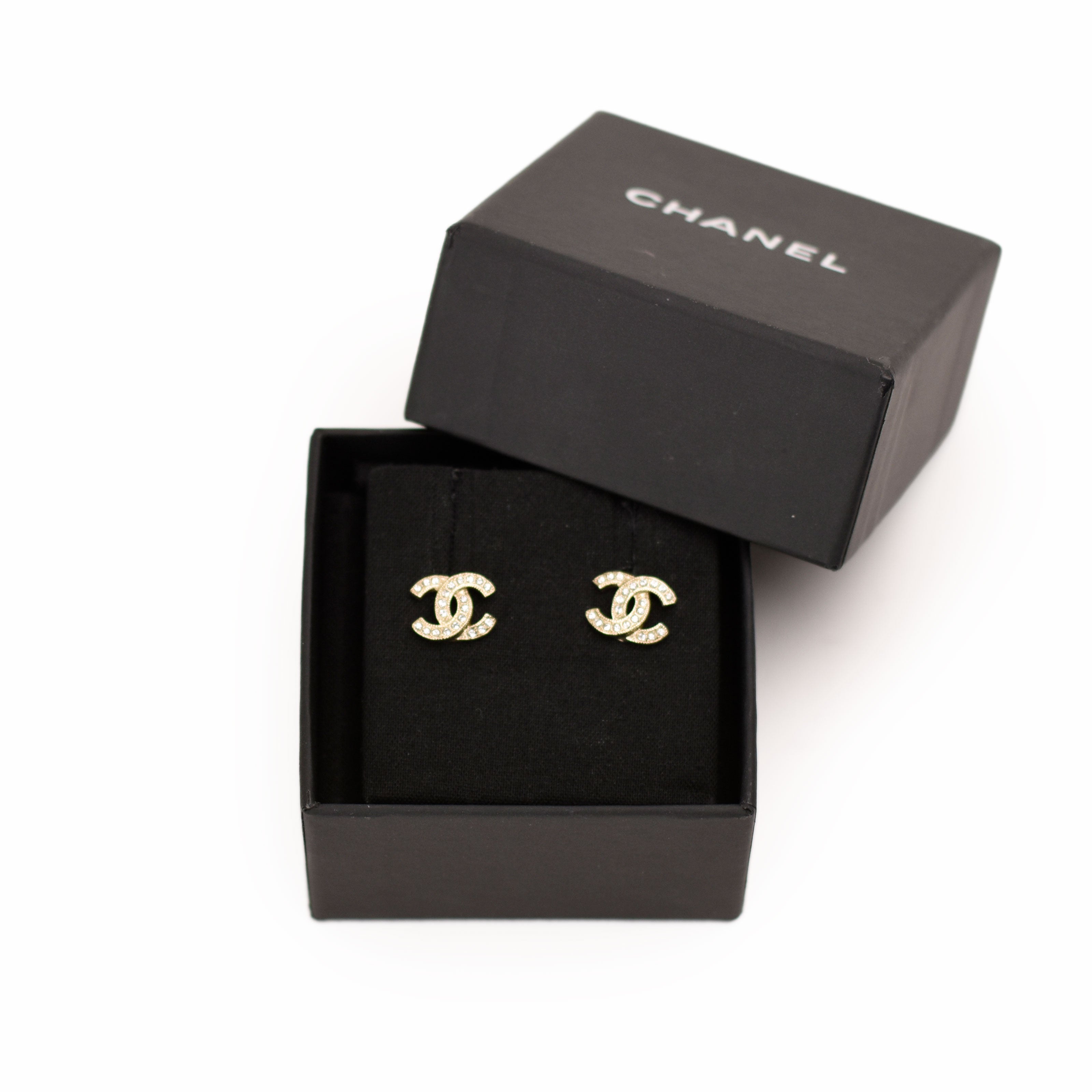Chanel CC Mini Champagne Earrings
