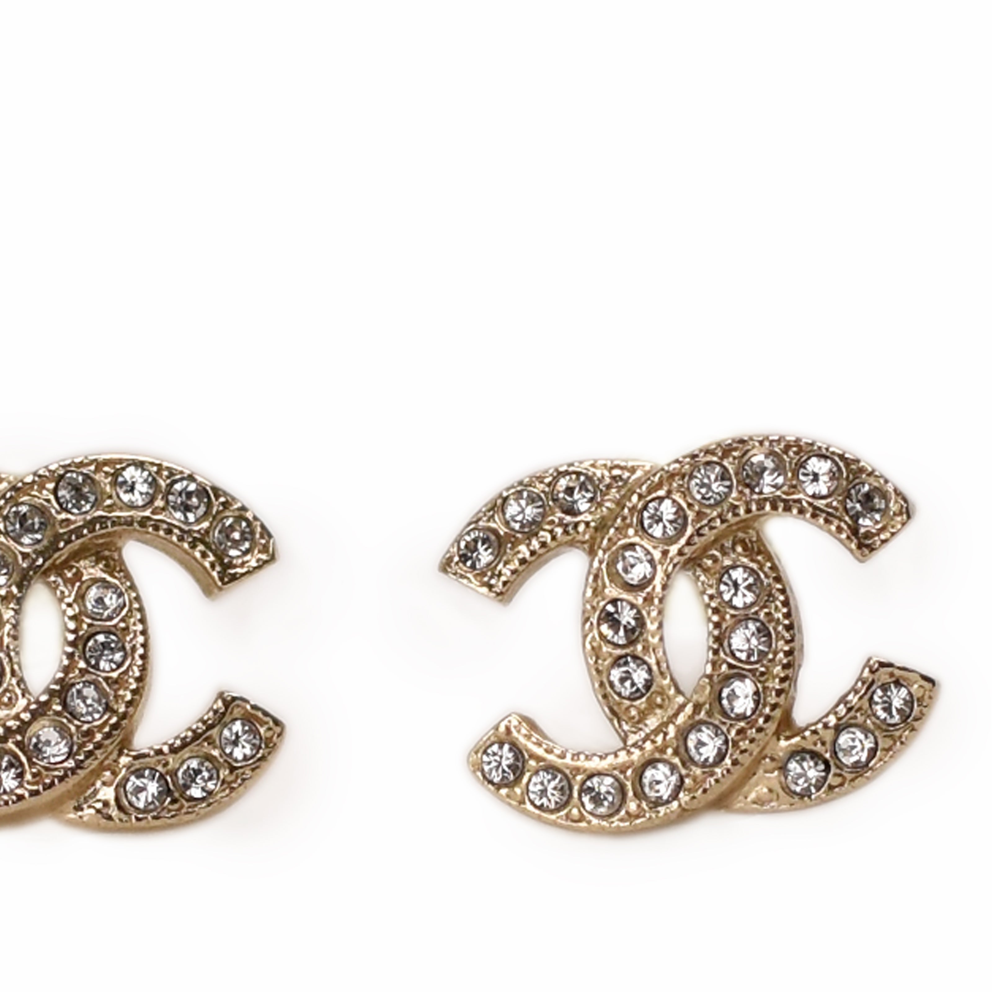 Chanel CC Mini Champagne Earrings