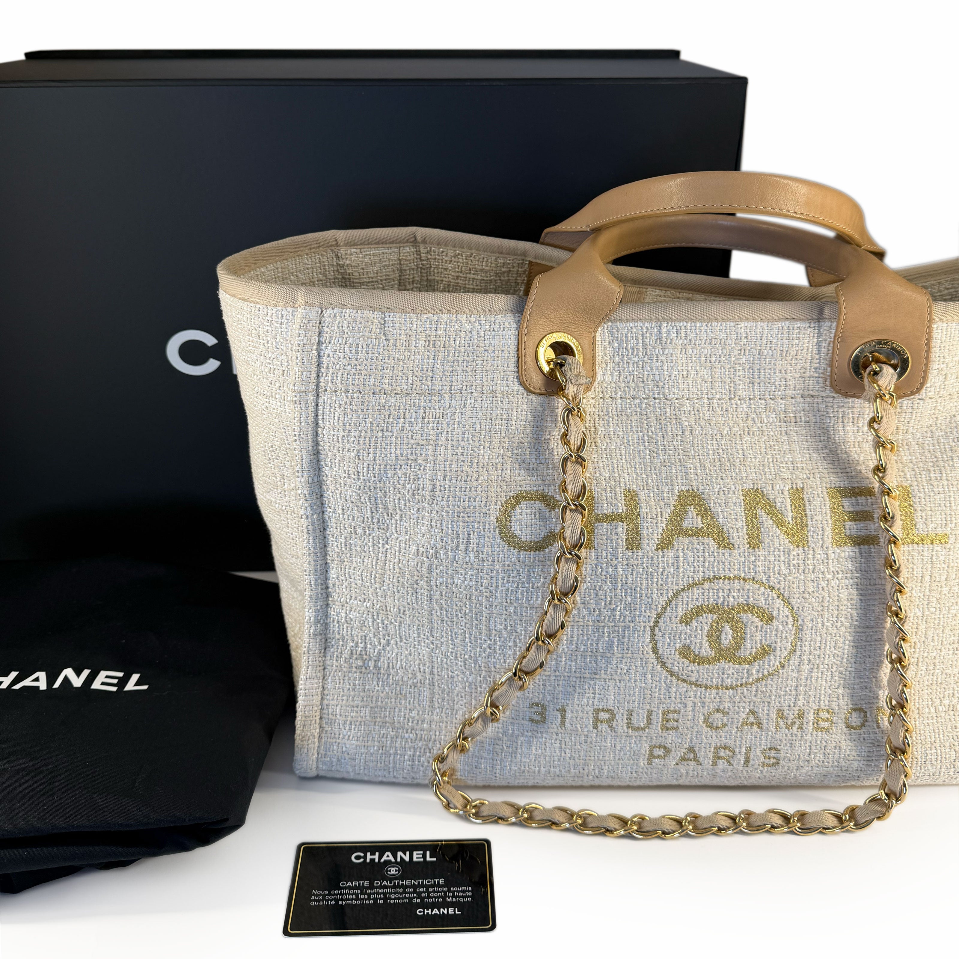 Chanel Deauville Beige Tote Medium