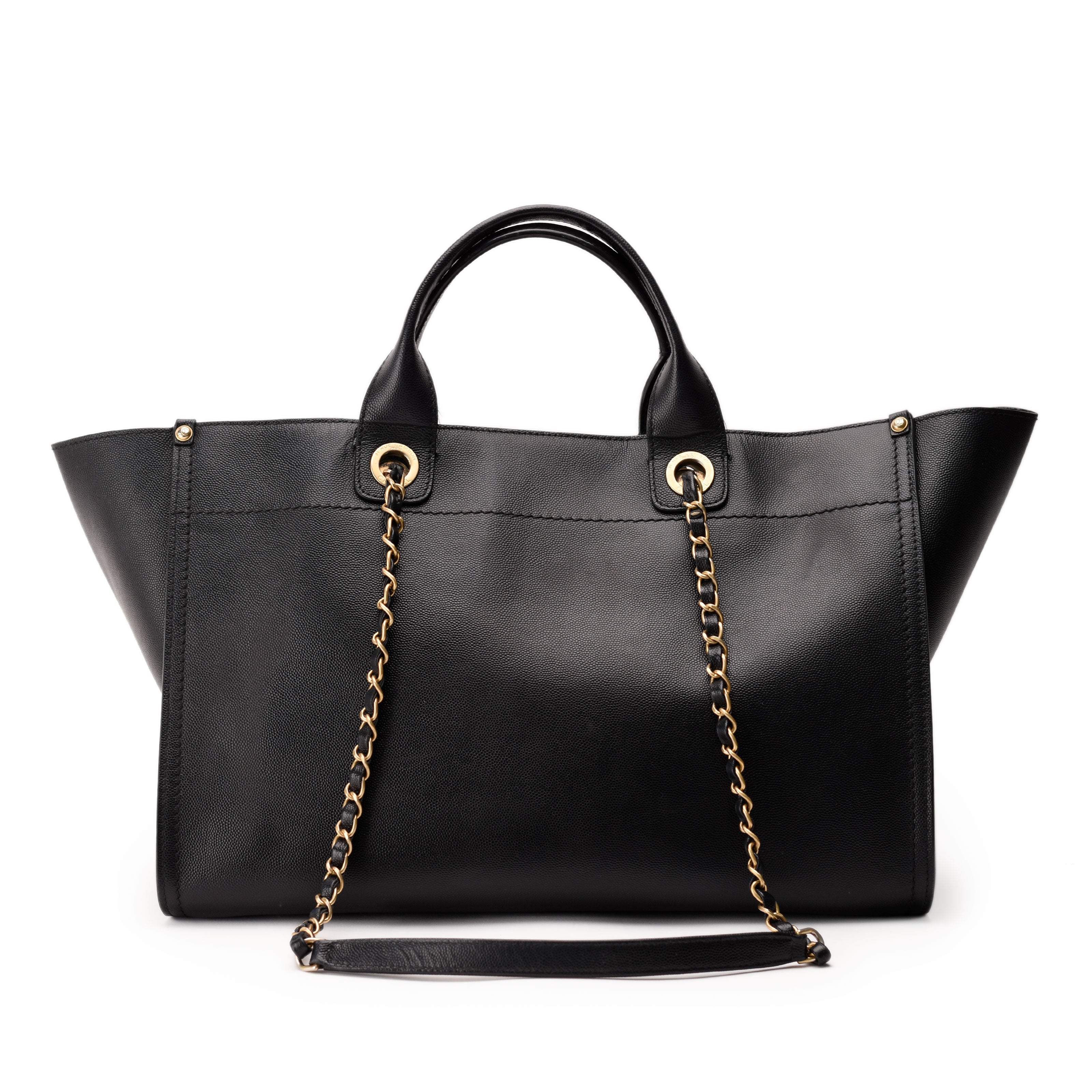 Chanel Deauville Large Black Caviar Tote Bag