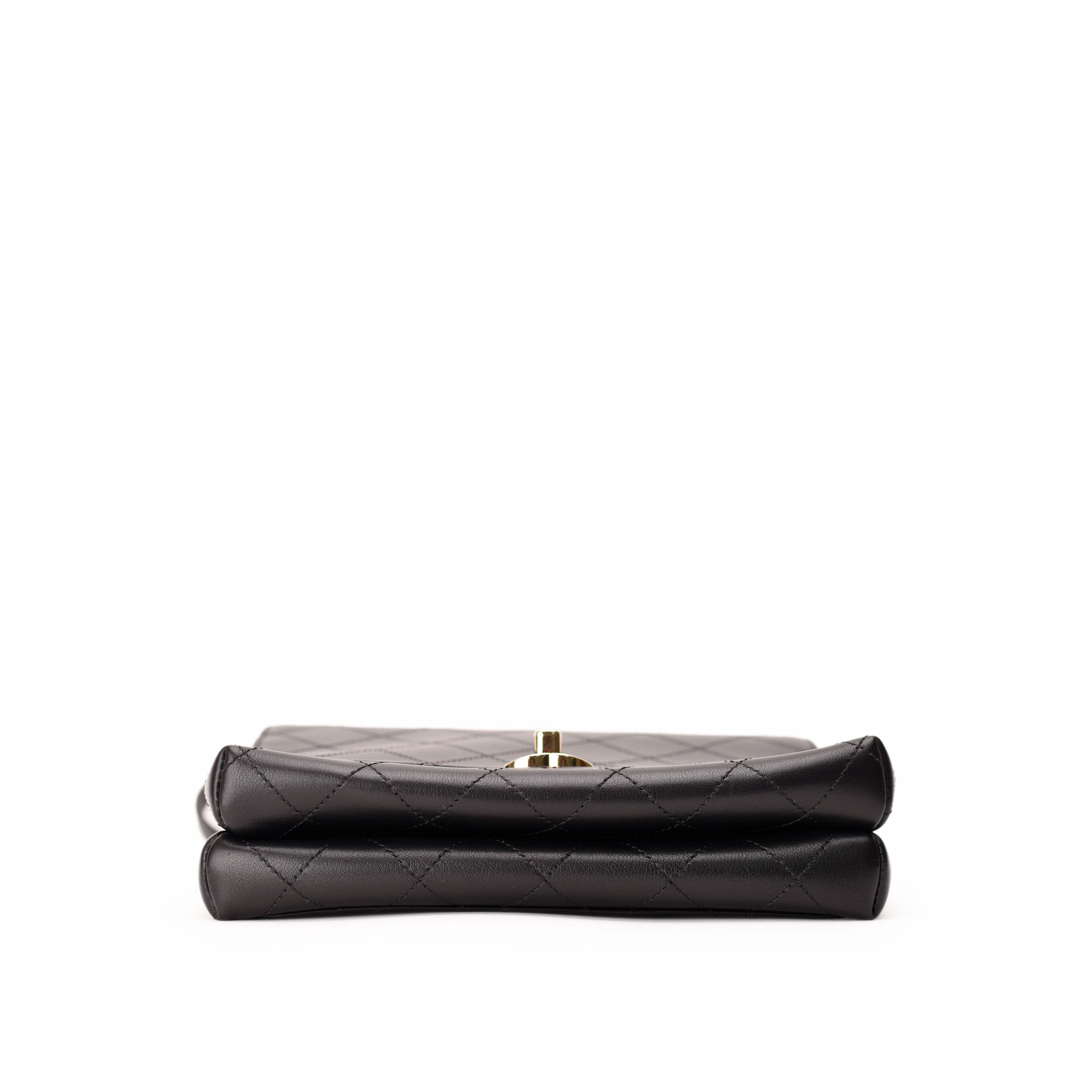 Chanel Black Calfskin Double Pocket Bag CHW