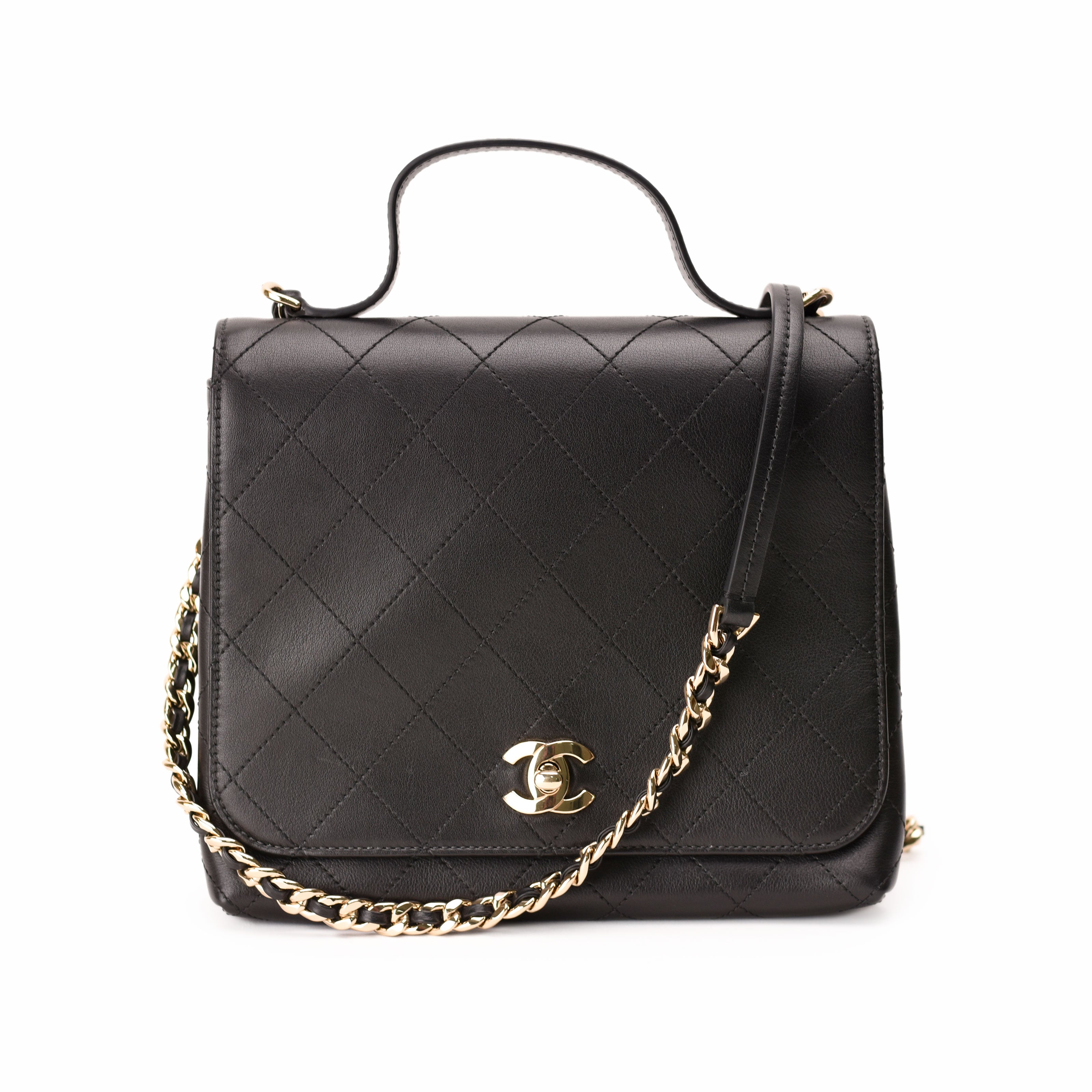 Chanel Black Calfskin Double Pocket Bag CHW