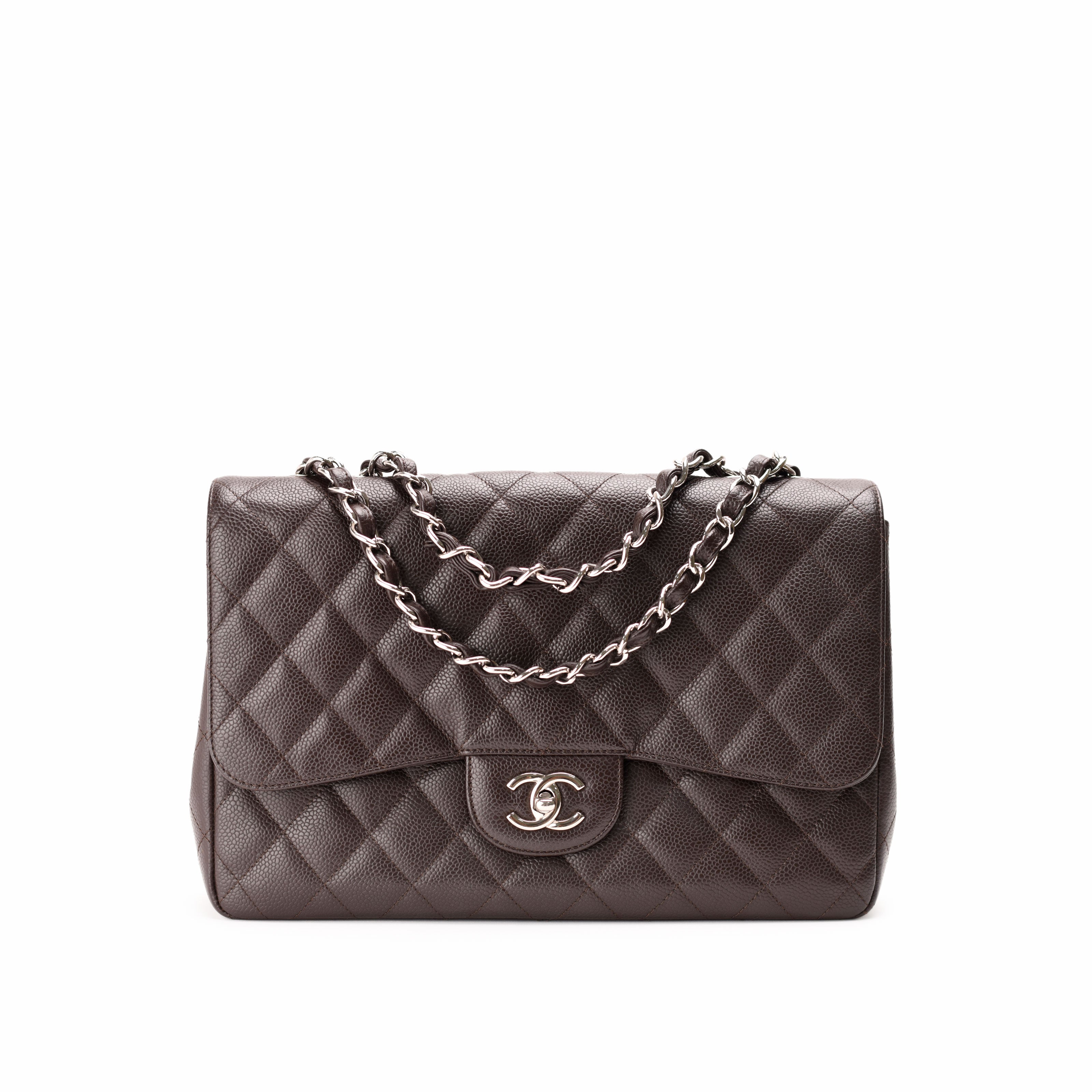 Chanel Timeless Jumbo Brown Caviar SHW