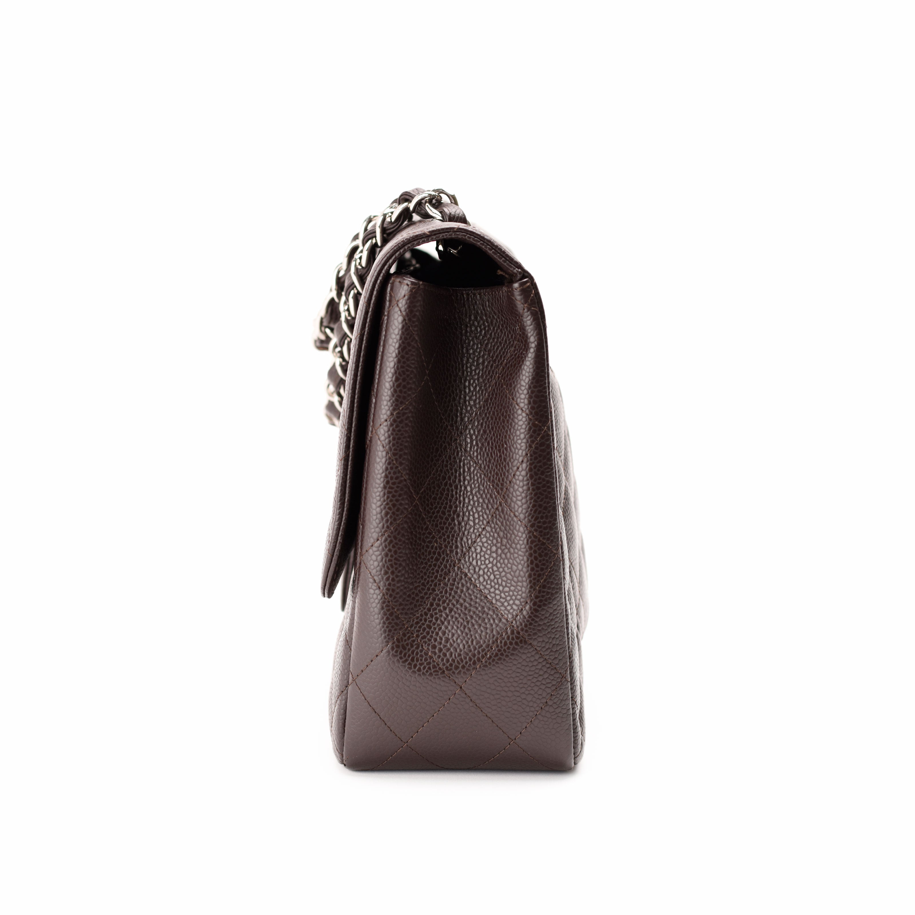 Chanel Timeless Jumbo Brown Caviar SHW