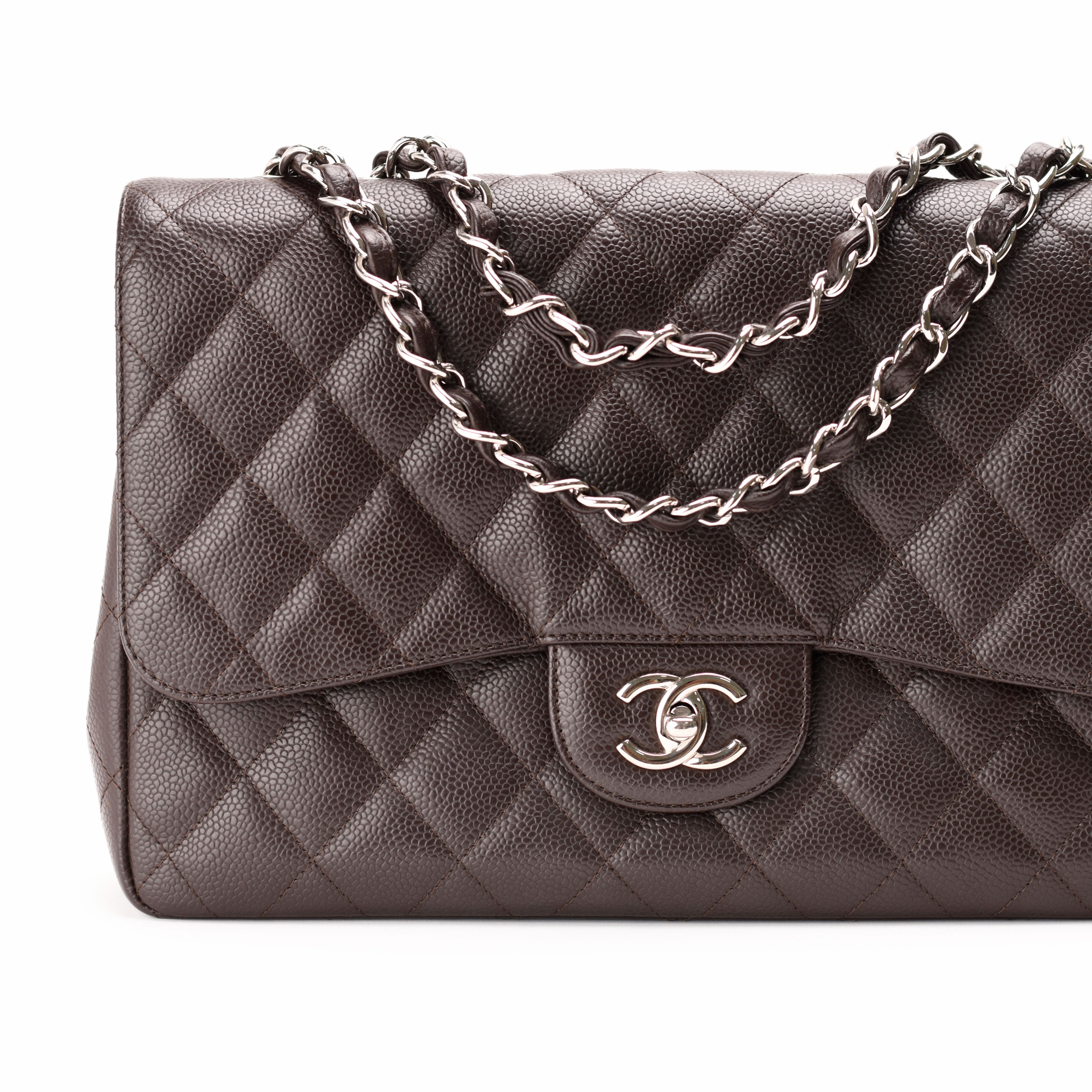 Chanel Timeless Jumbo Brown Caviar SHW