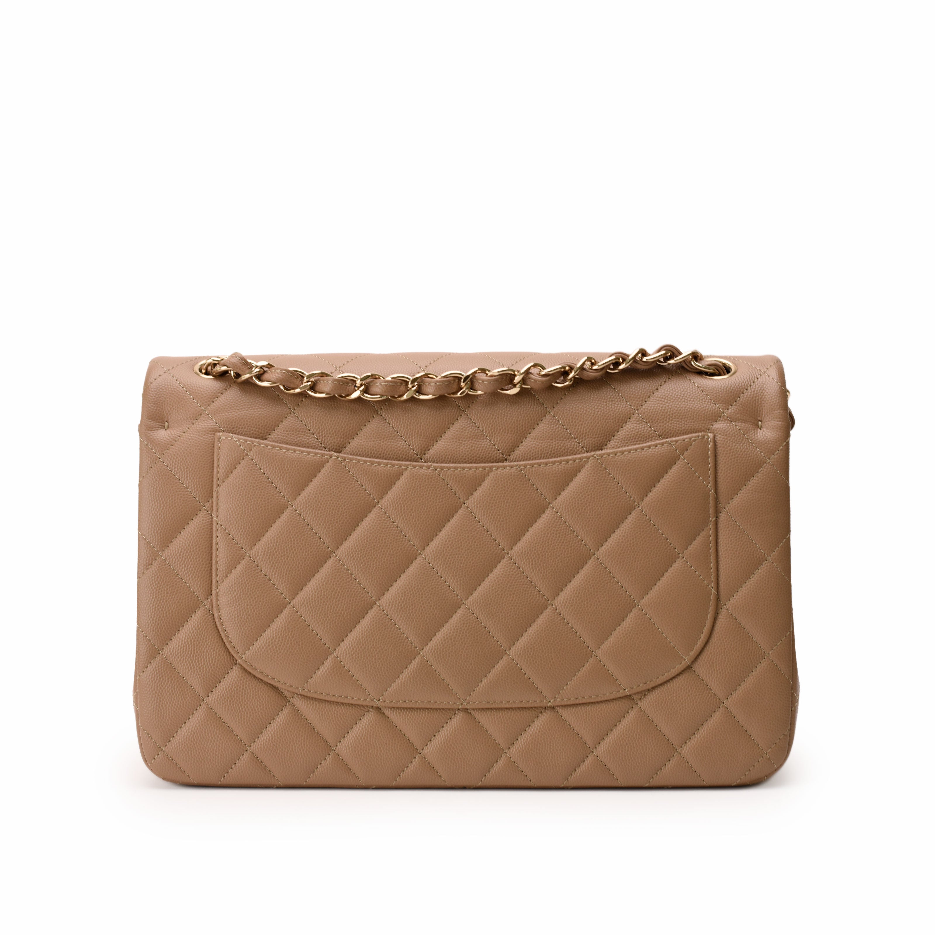Chanel Timeless Jumbo Dark Beige Caviar CHW